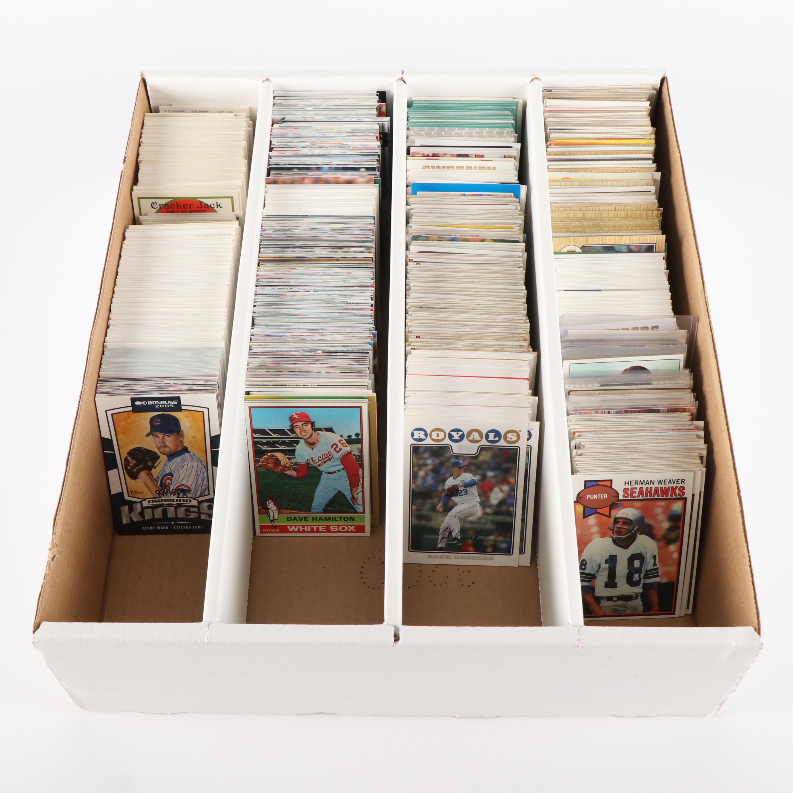 Collection of Baseball and Football Cards, 1970s to 2000s