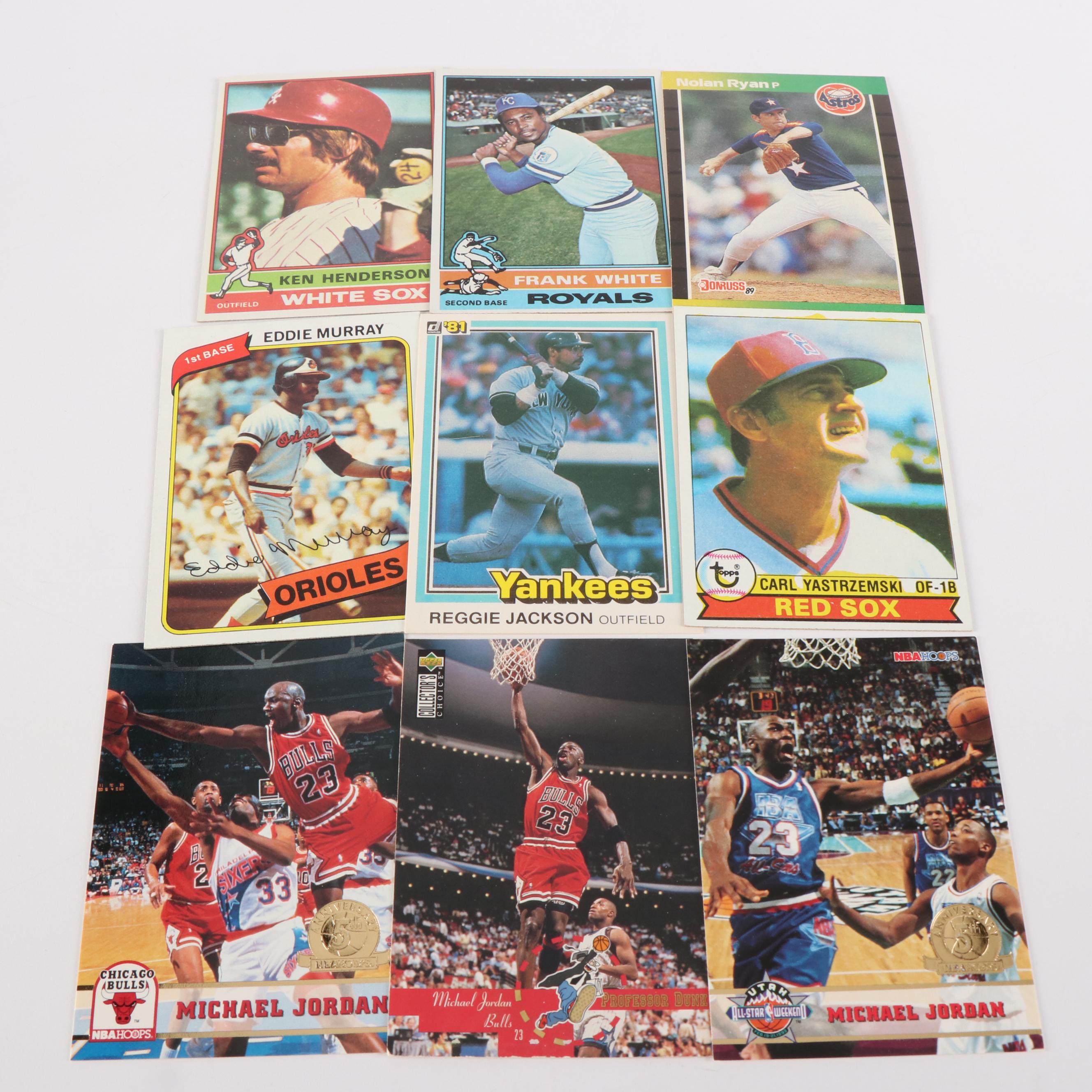 Collection of Baseball and Football Cards, 1970s to 2000s