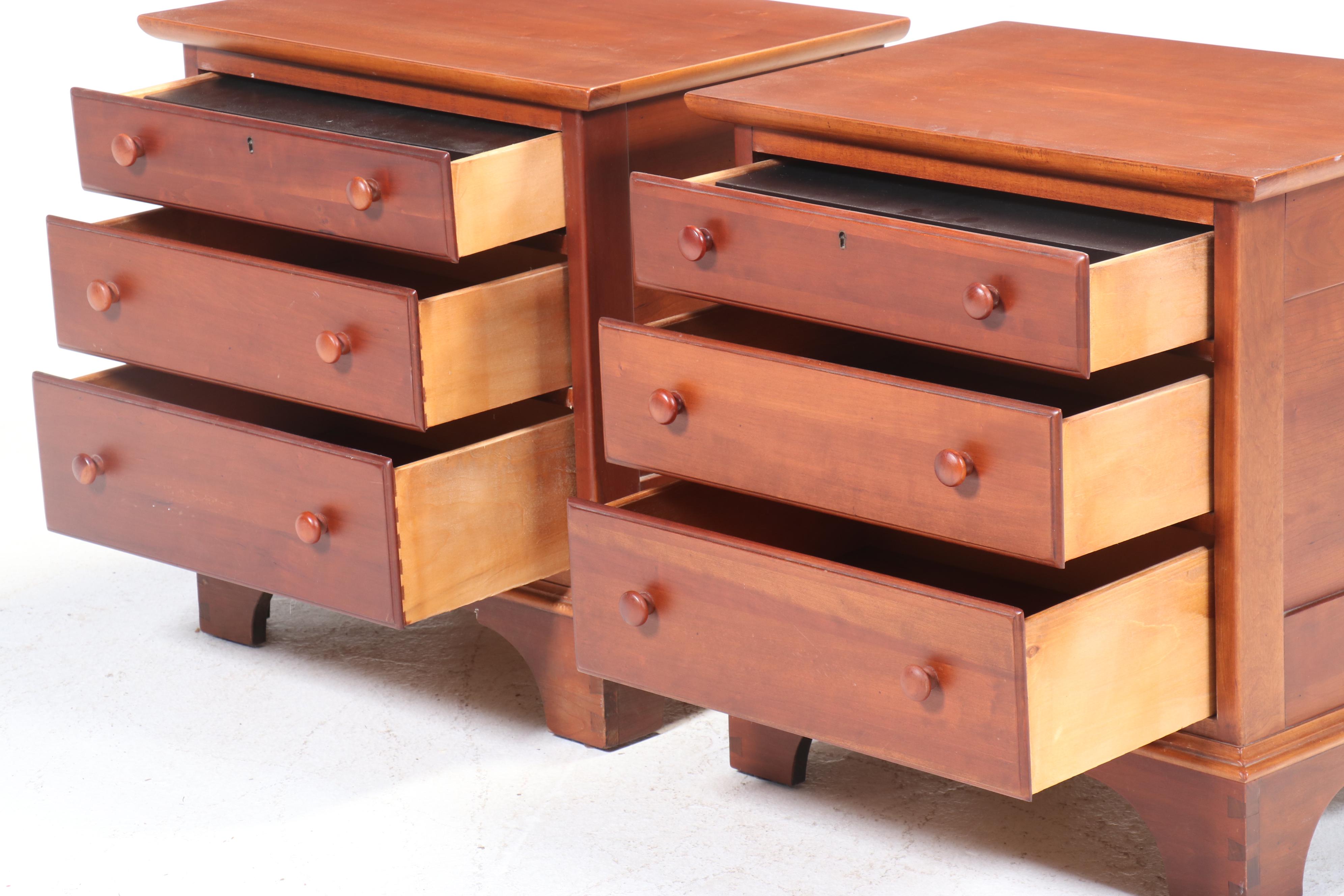 Pair of Lexington Shaker Style Cherry Nightstands