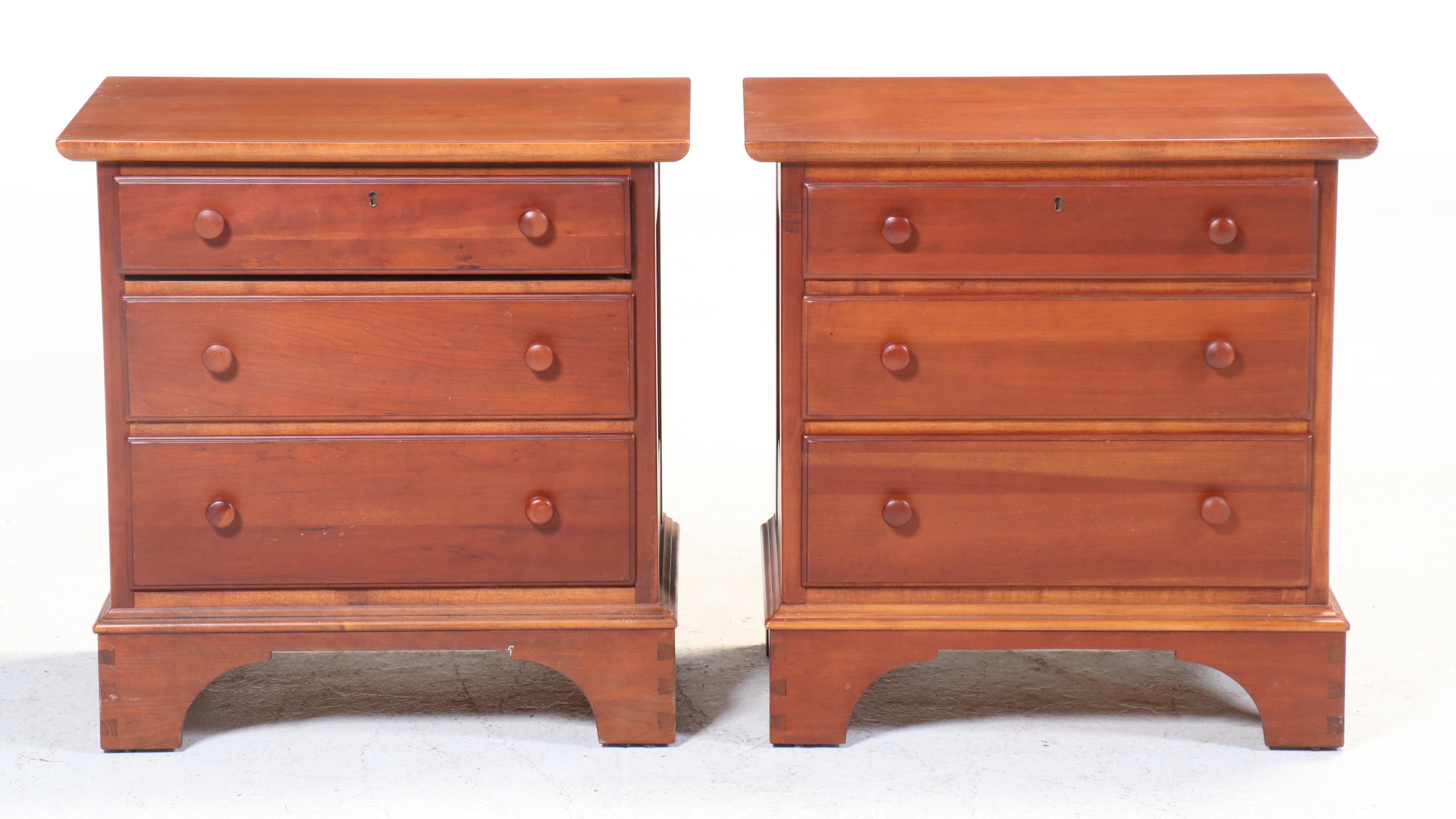 Pair of Lexington Shaker Style Cherry Nightstands