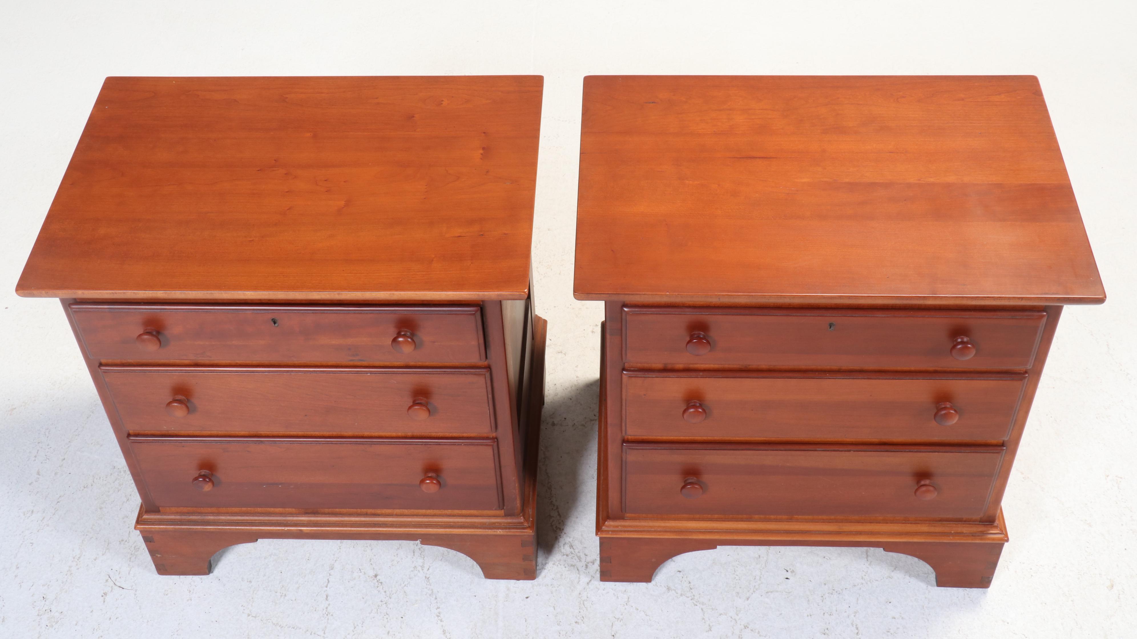Pair of Lexington Shaker Style Cherry Nightstands
