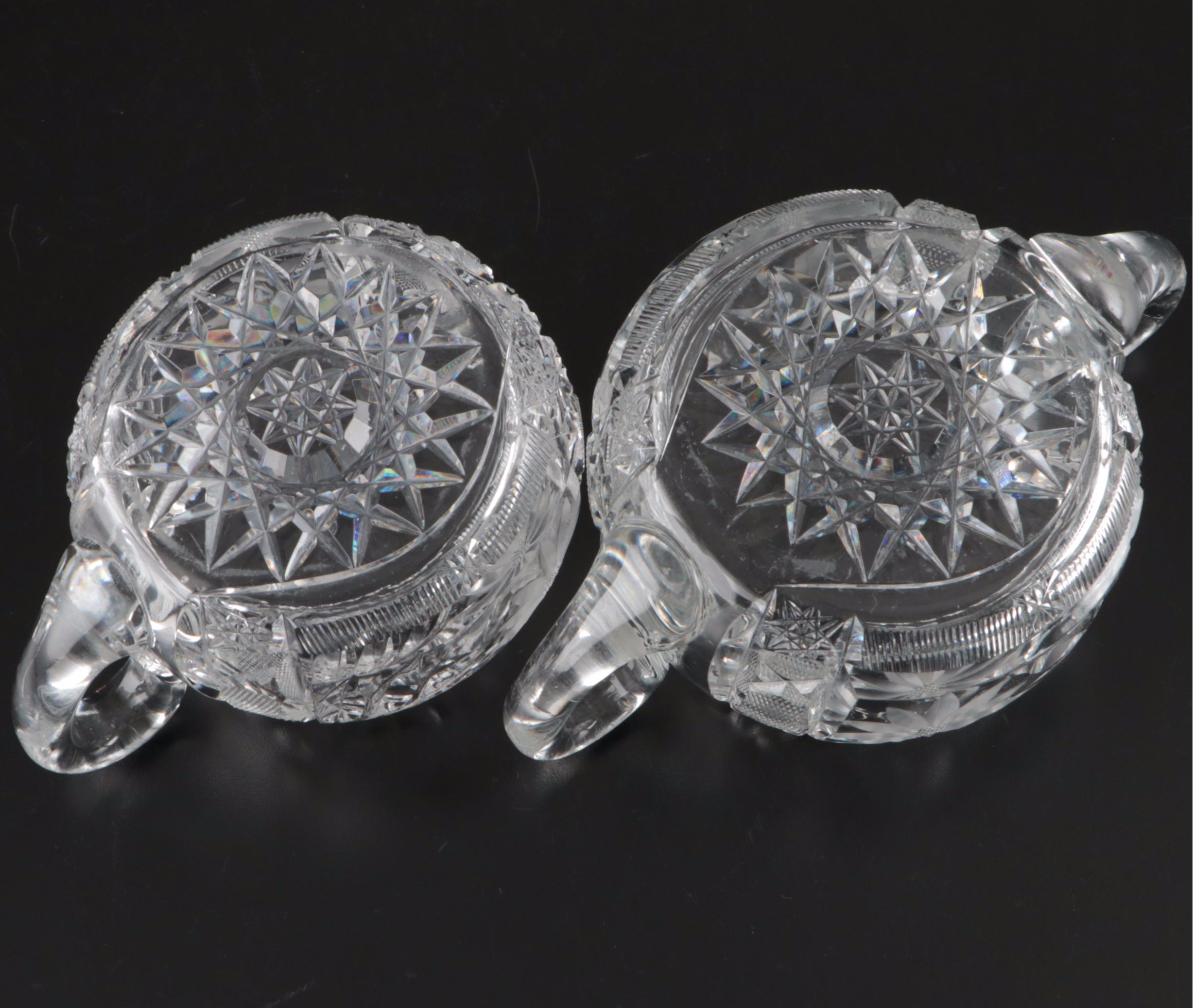 American Art Deco Style Glass Needle Etched and Other Table Accessories