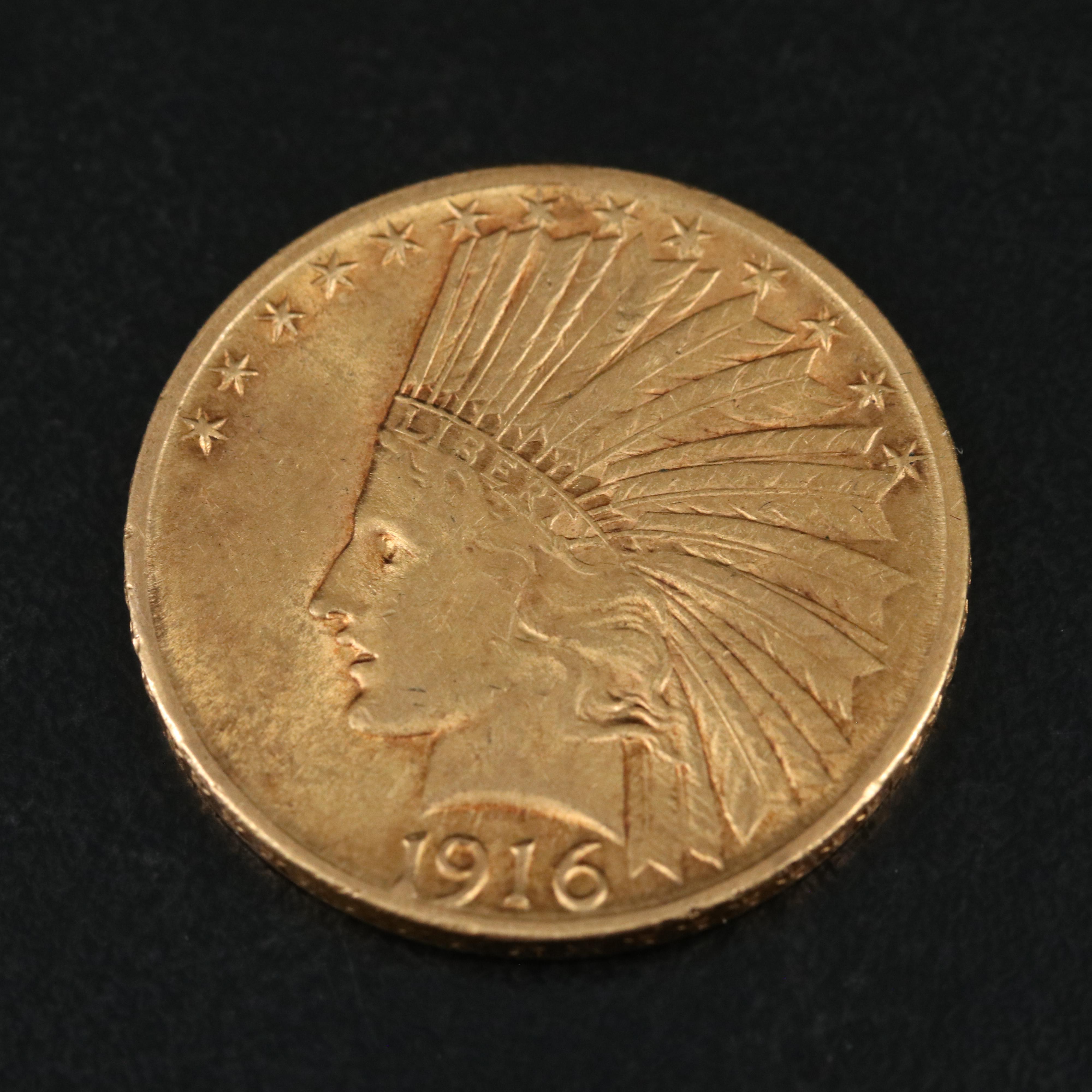 1916-S Indian Head $10 Gold Coin