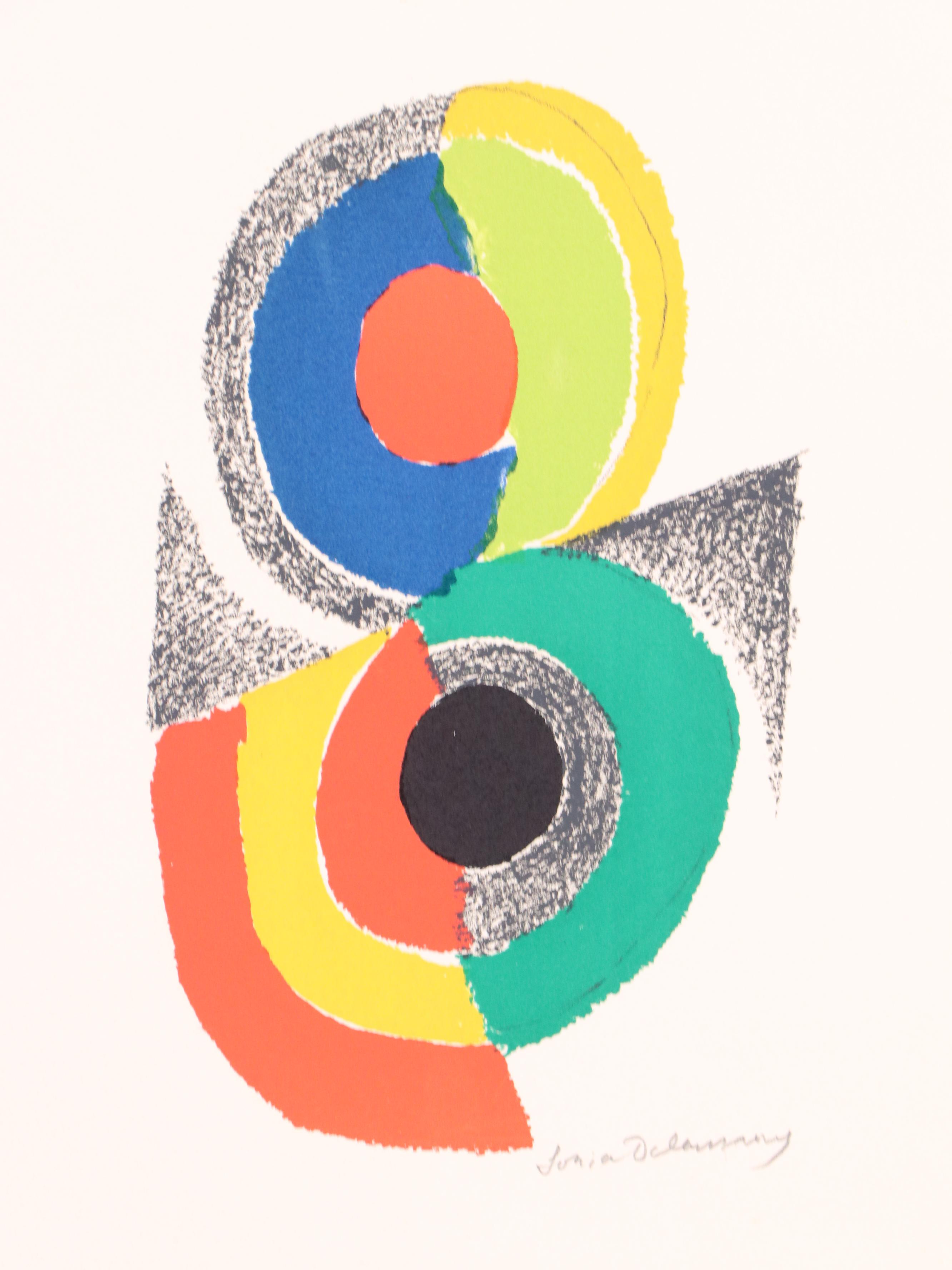 Sonia Delaunay Color Lithograph "Rythmes et Couleurs VI," 1971