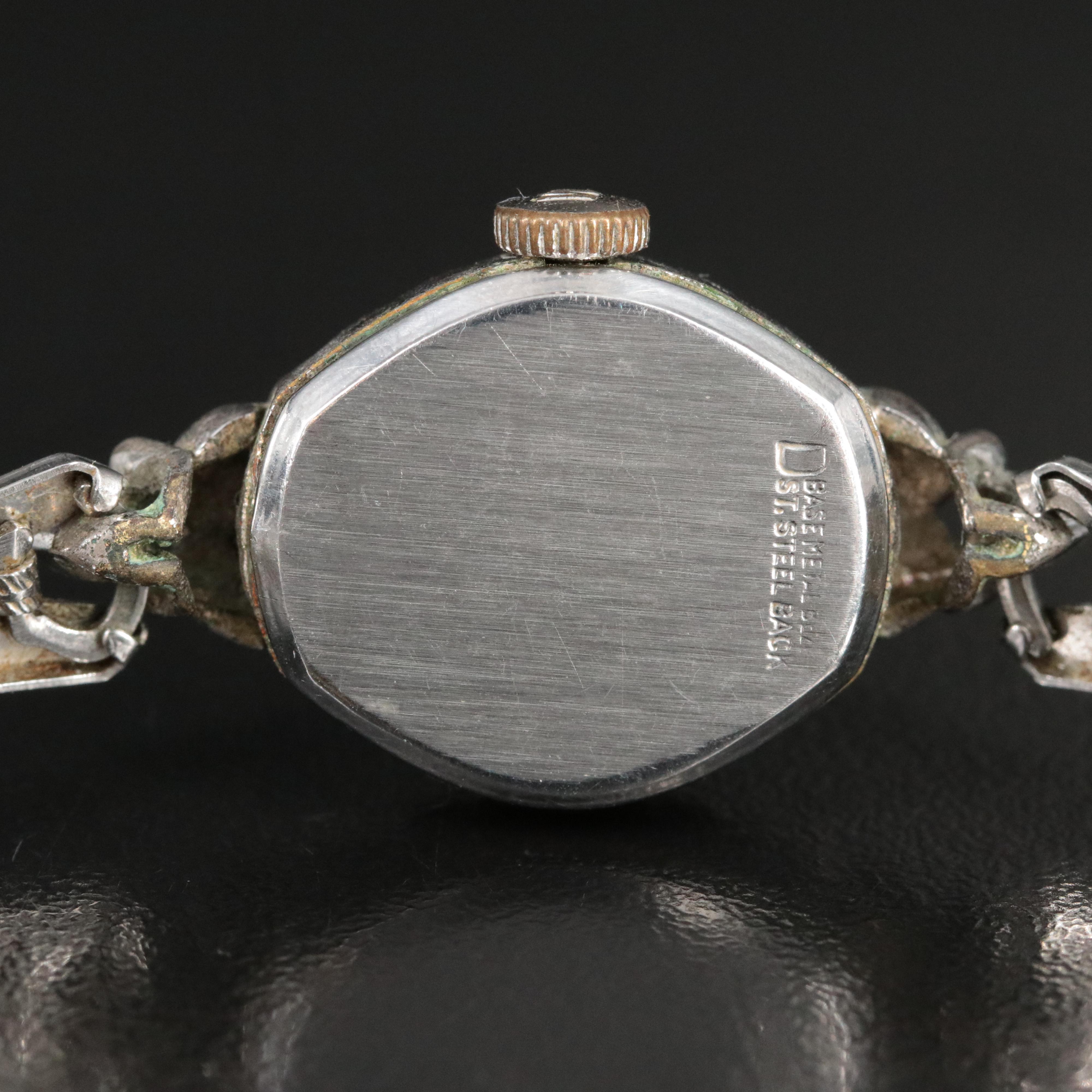 Waltham Diamond Case Swiss Stem Wind Watch