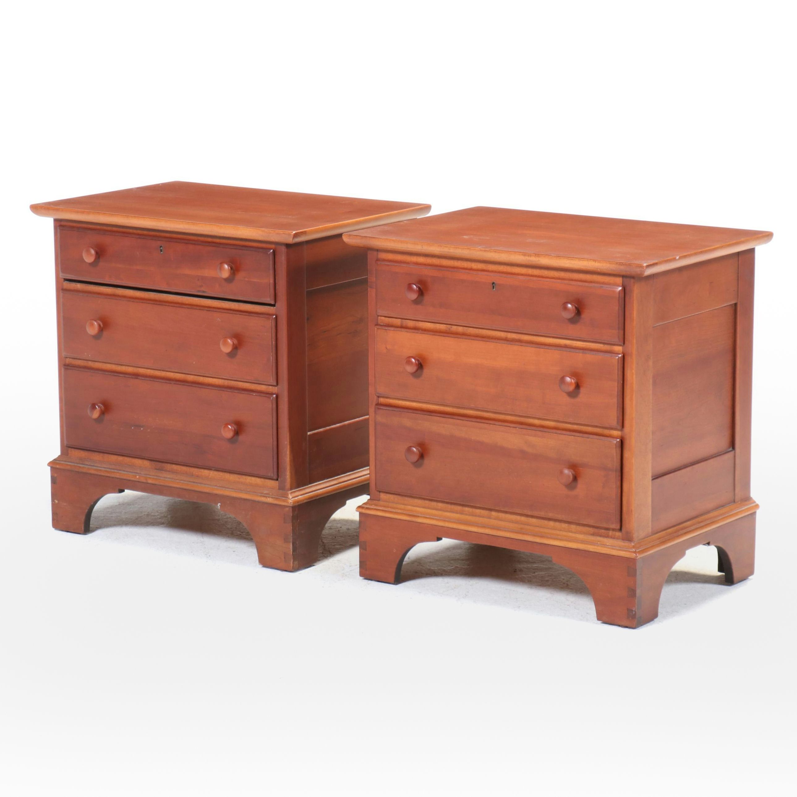 Pair of Lexington Shaker Style Cherry Nightstands