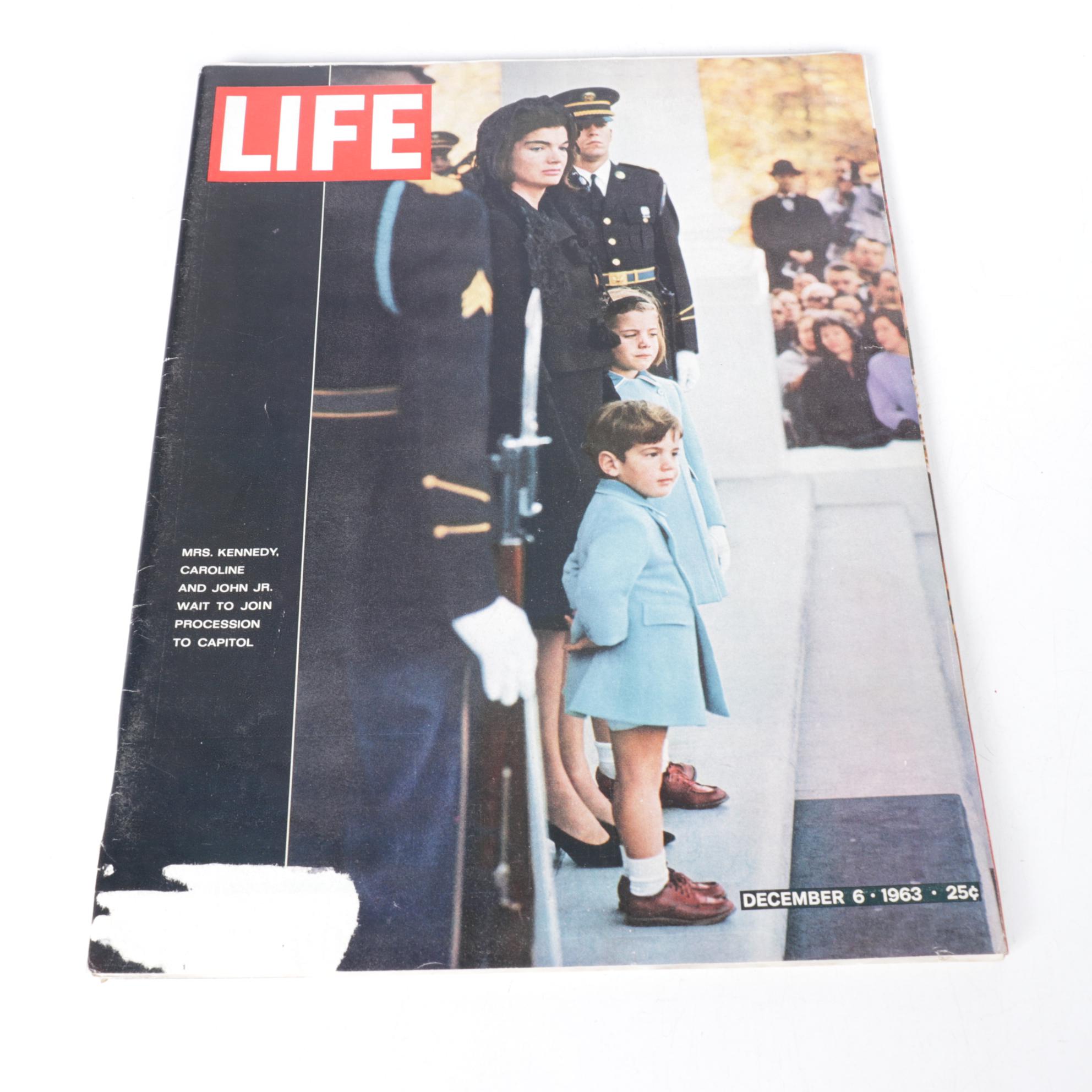 Time, LIFE, Newsweek & More Magazines Mourning John F. Kennedy with Buttons, 60s