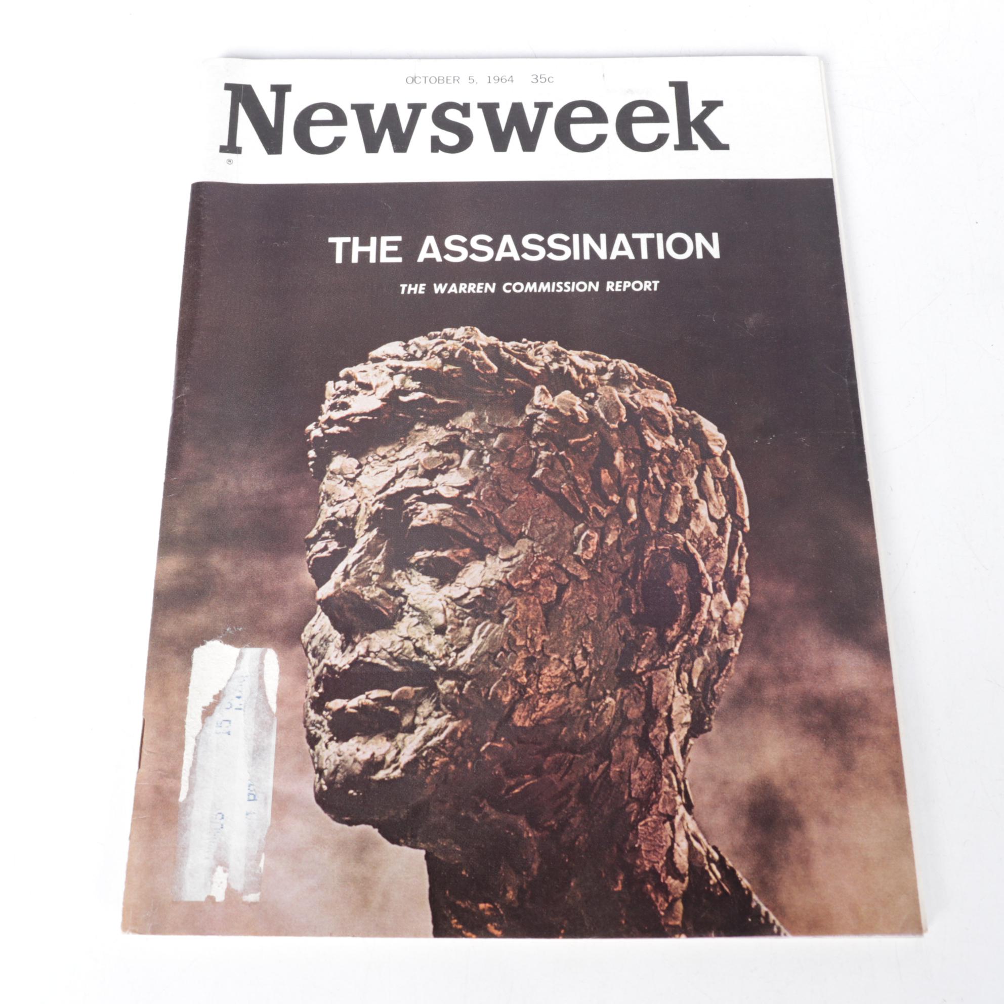 Time, LIFE, Newsweek & More Magazines Mourning John F. Kennedy with Buttons, 60s
