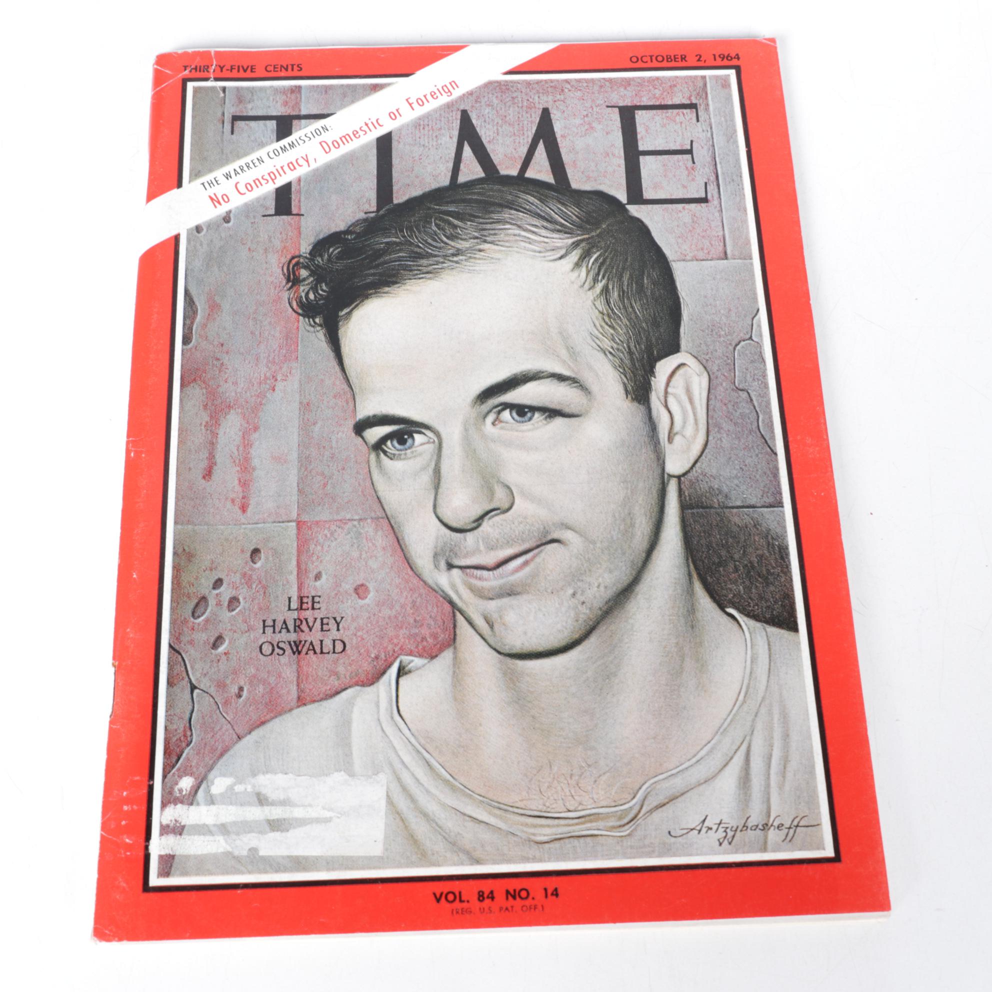 Time, LIFE, Newsweek & More Magazines Mourning John F. Kennedy with Buttons, 60s