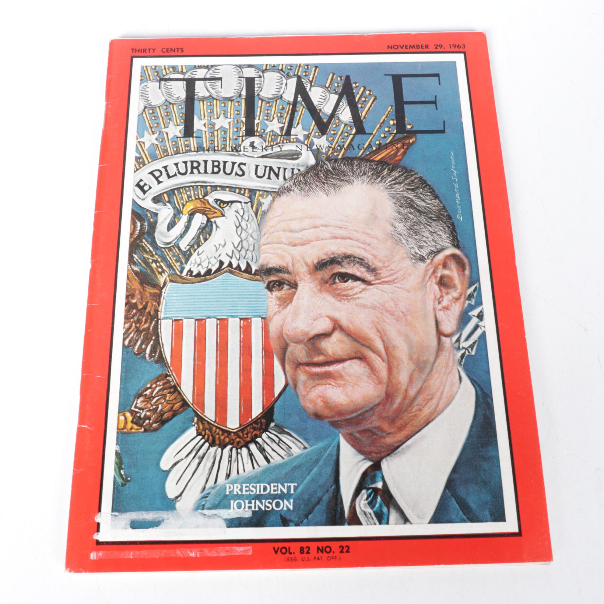 Time, LIFE, Newsweek & More Magazines Mourning John F. Kennedy with Buttons, 60s