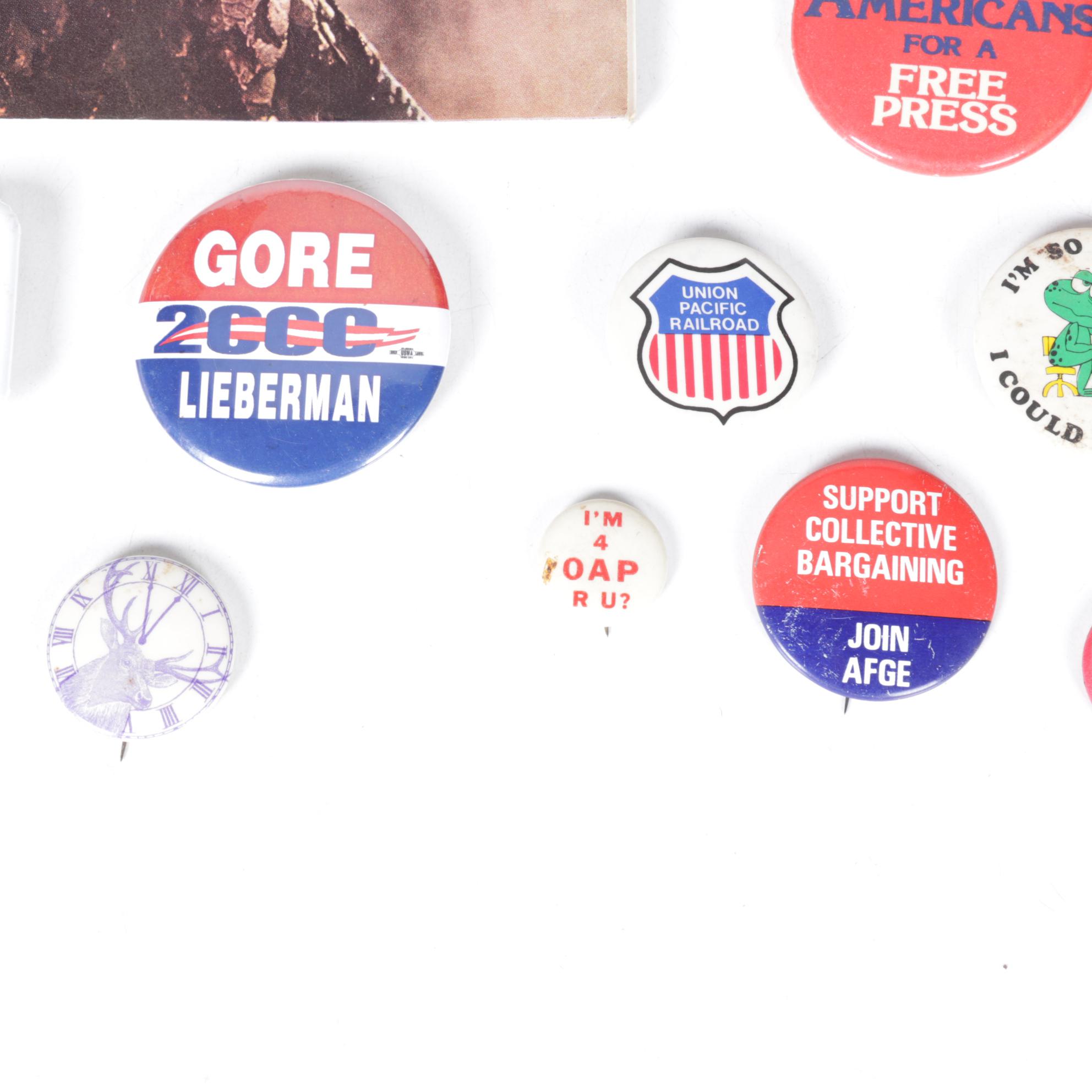 Time, LIFE, Newsweek & More Magazines Mourning John F. Kennedy with Buttons, 60s