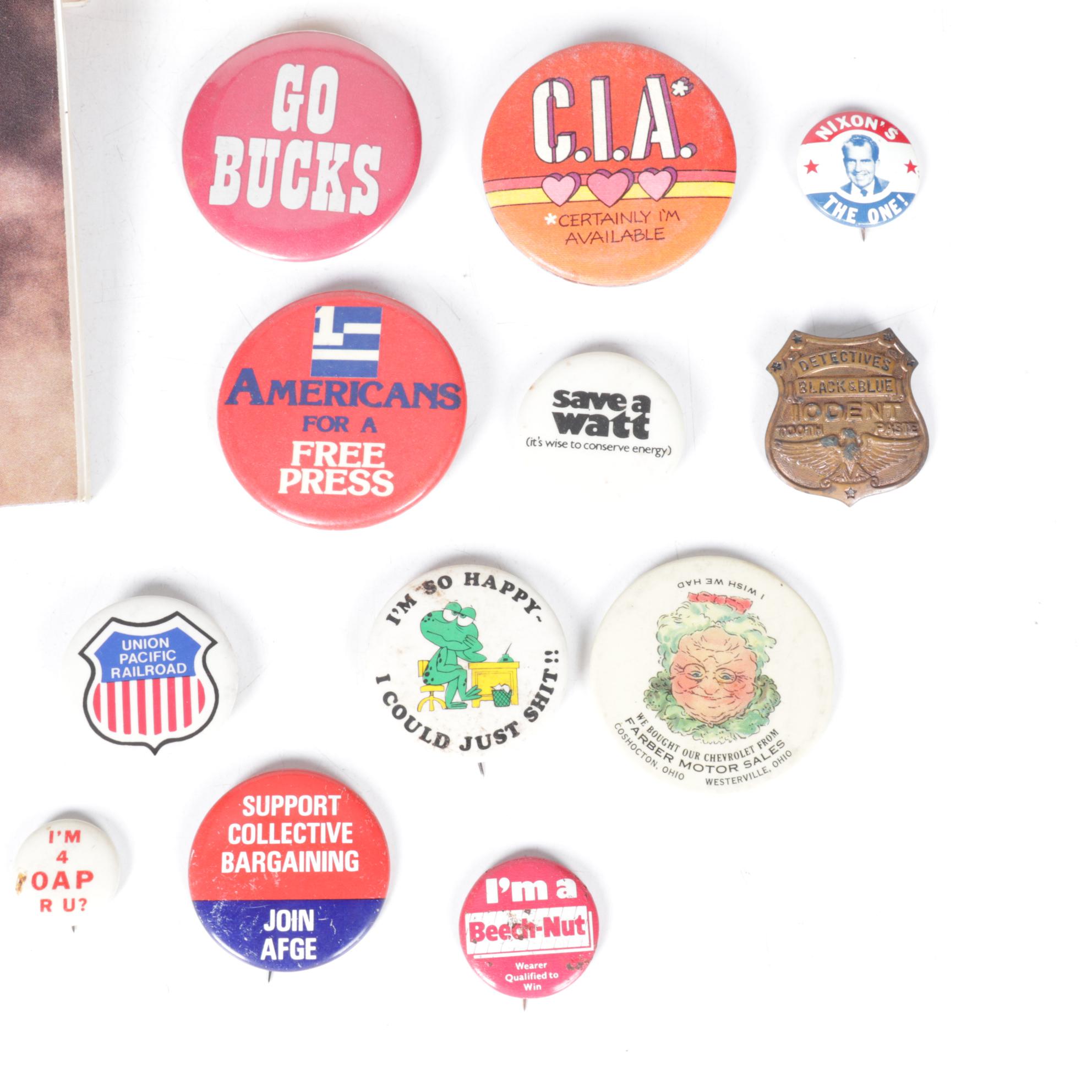 Time, LIFE, Newsweek & More Magazines Mourning John F. Kennedy with Buttons, 60s