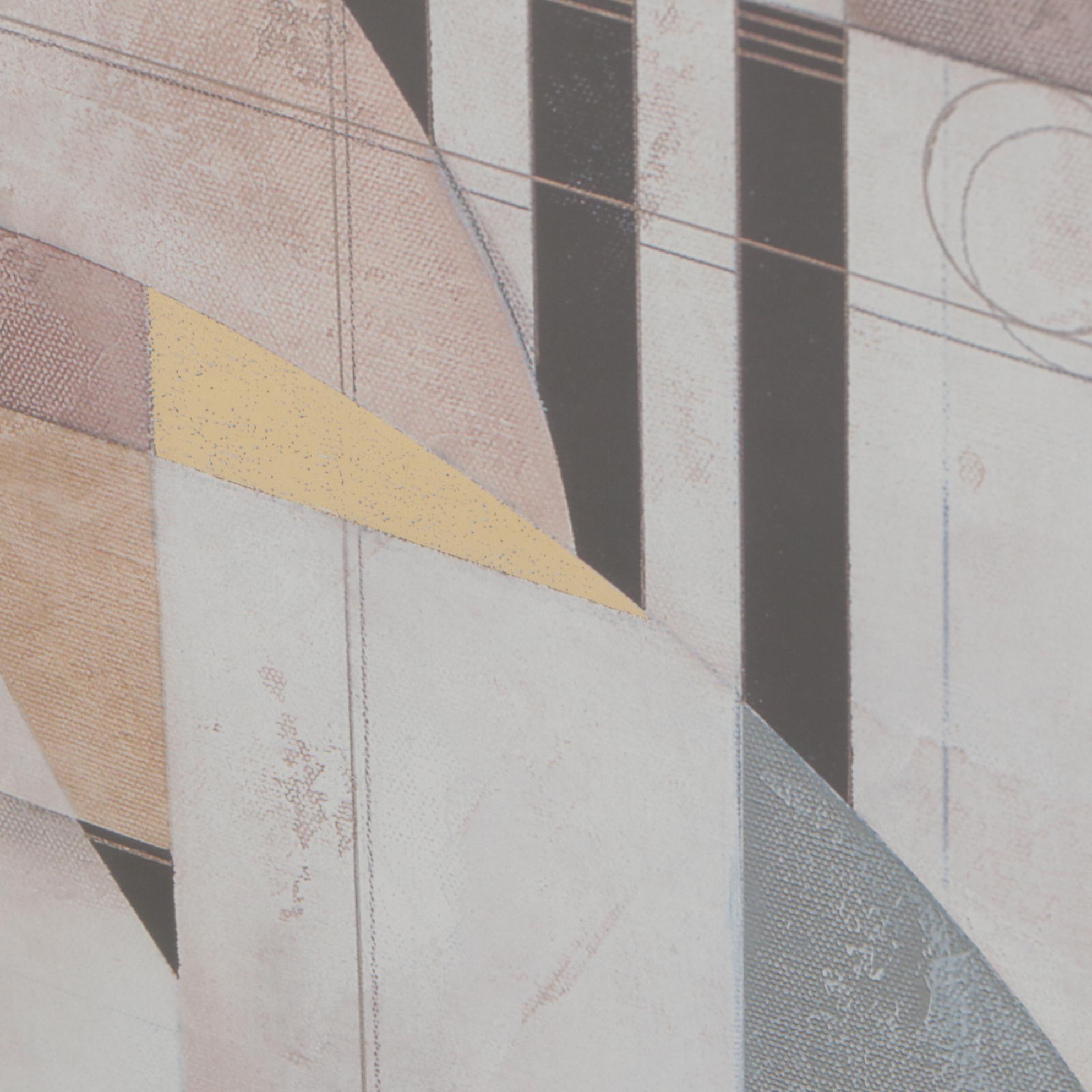 Richard Hall Pastel Toned Abstract Geometric Lithograph, 20th Century