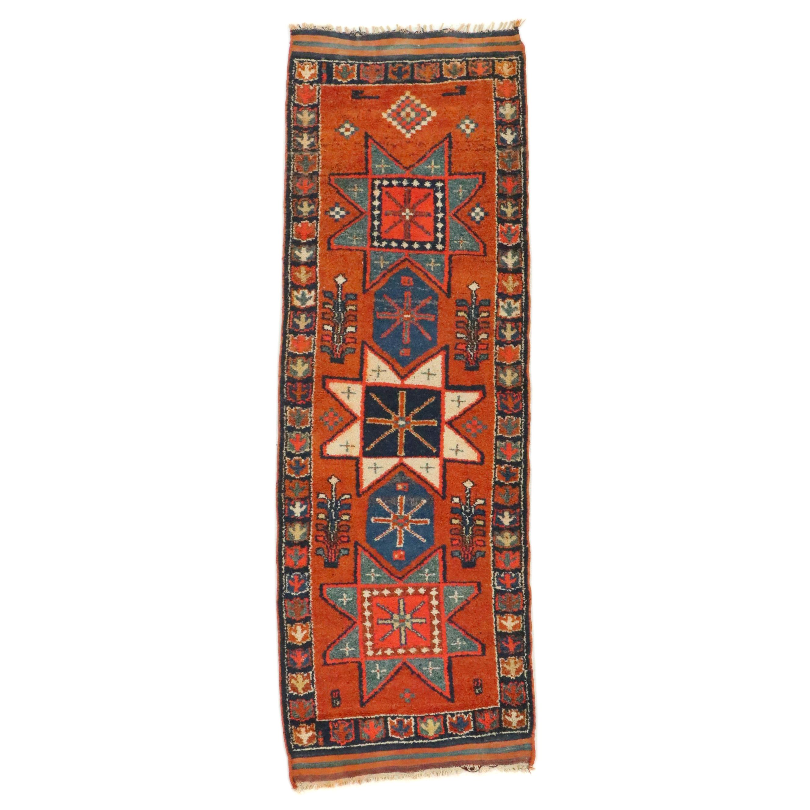3'8 x 10'11 Hand-Knotted Caucasian Dagestan Long Rug