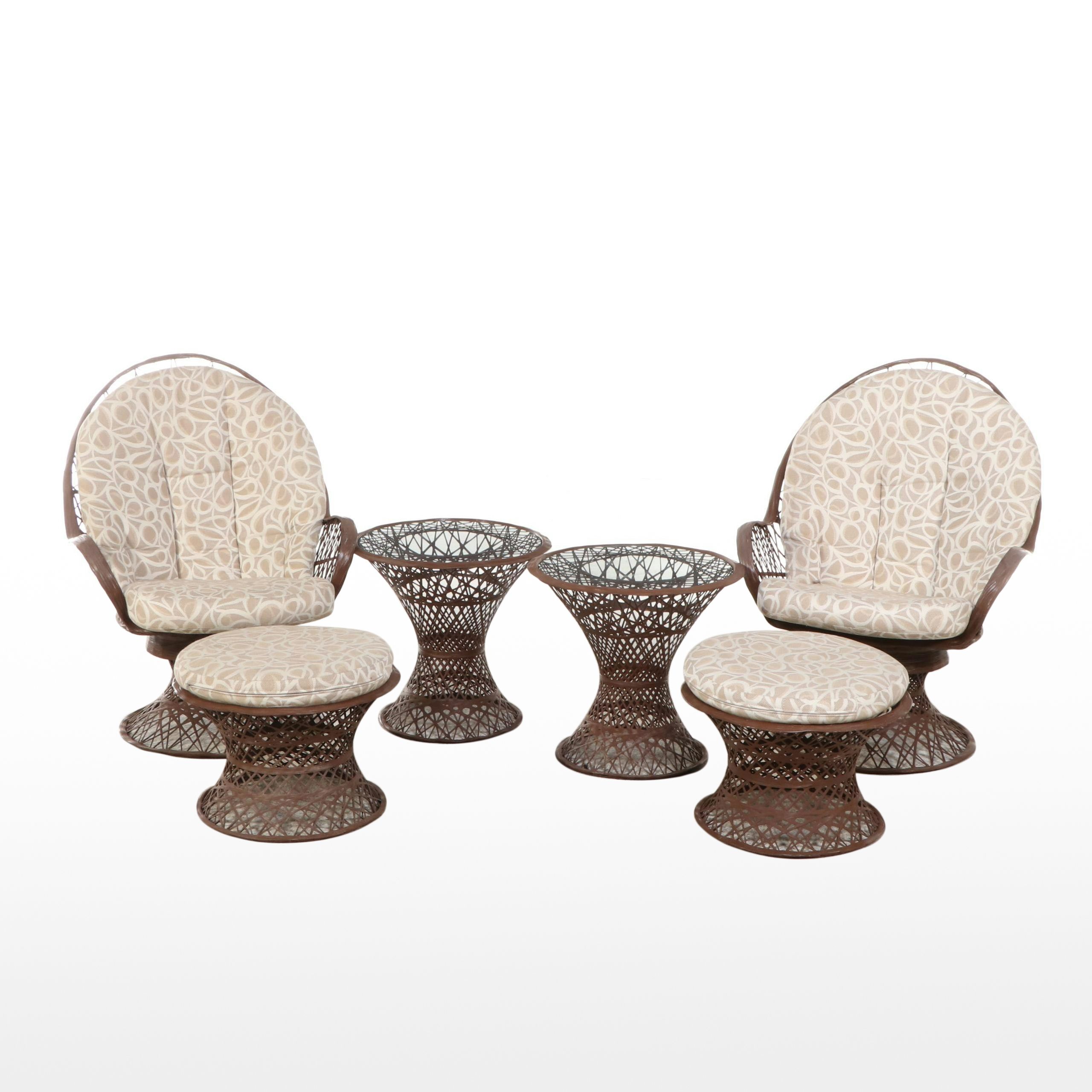 Mid Century Modern Spun Fibreglass Patio Furniture Collection