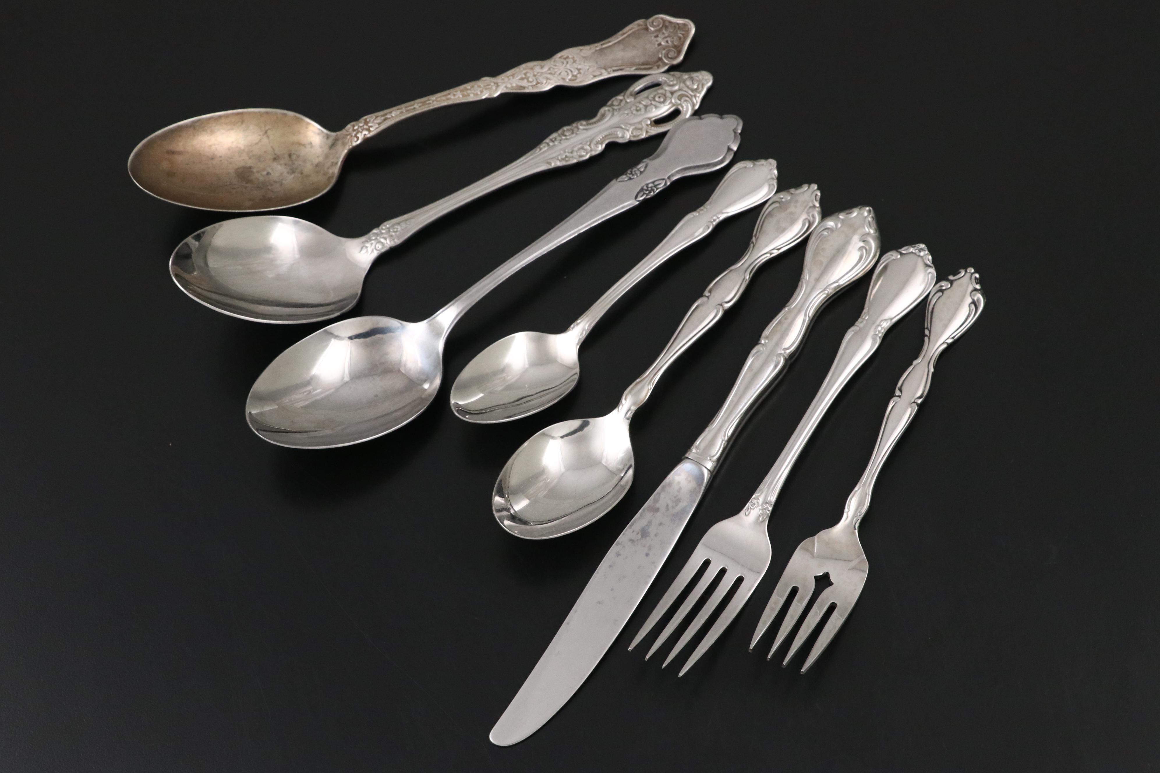 Oneida and Other Stainless Steel and Silver Plate Flatware
