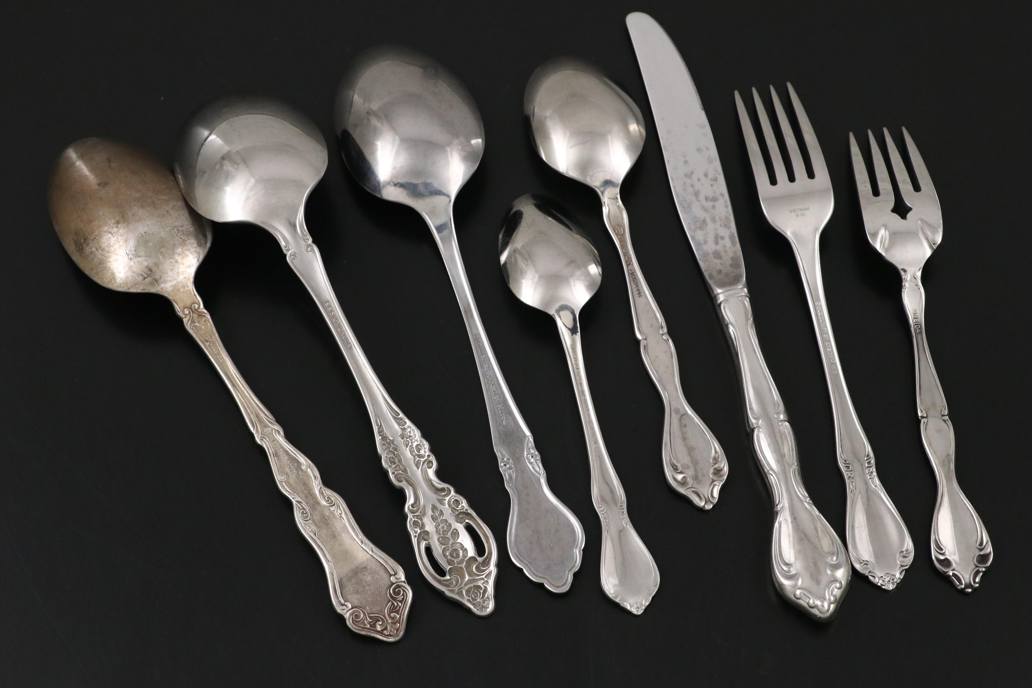 Oneida and Other Stainless Steel and Silver Plate Flatware