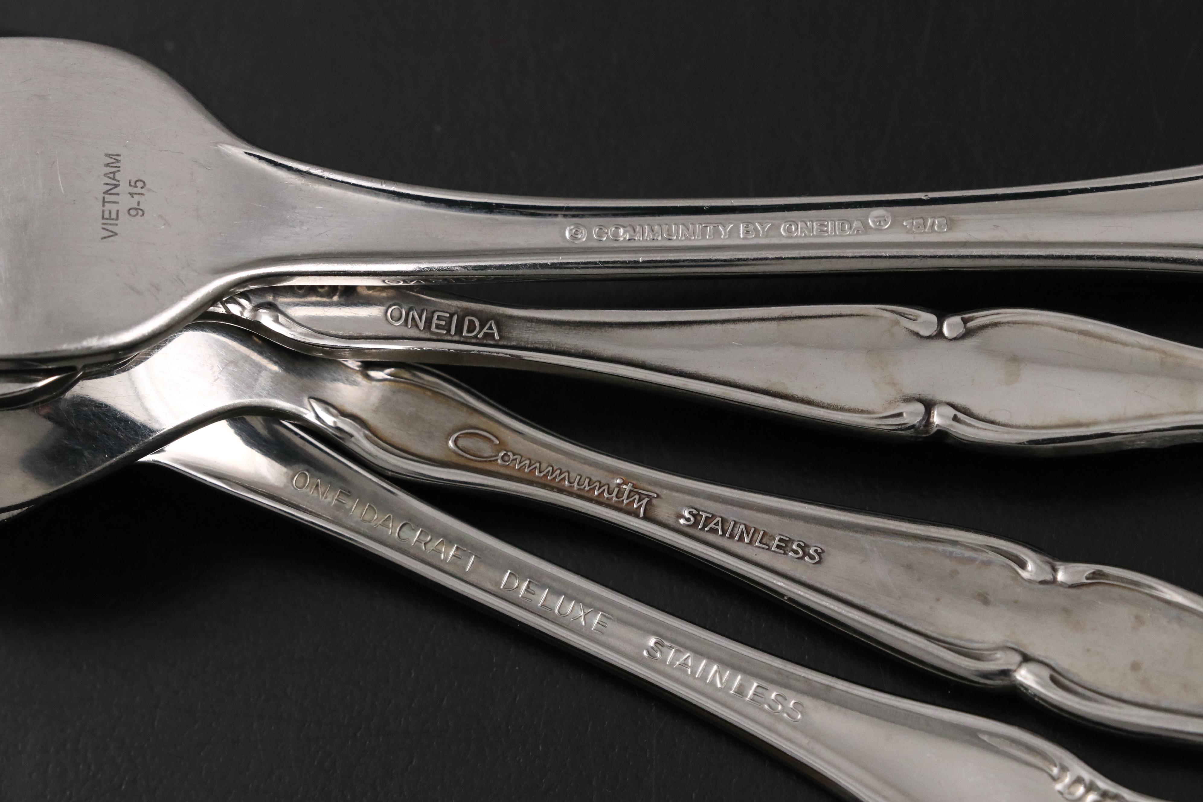 Oneida and Other Stainless Steel and Silver Plate Flatware