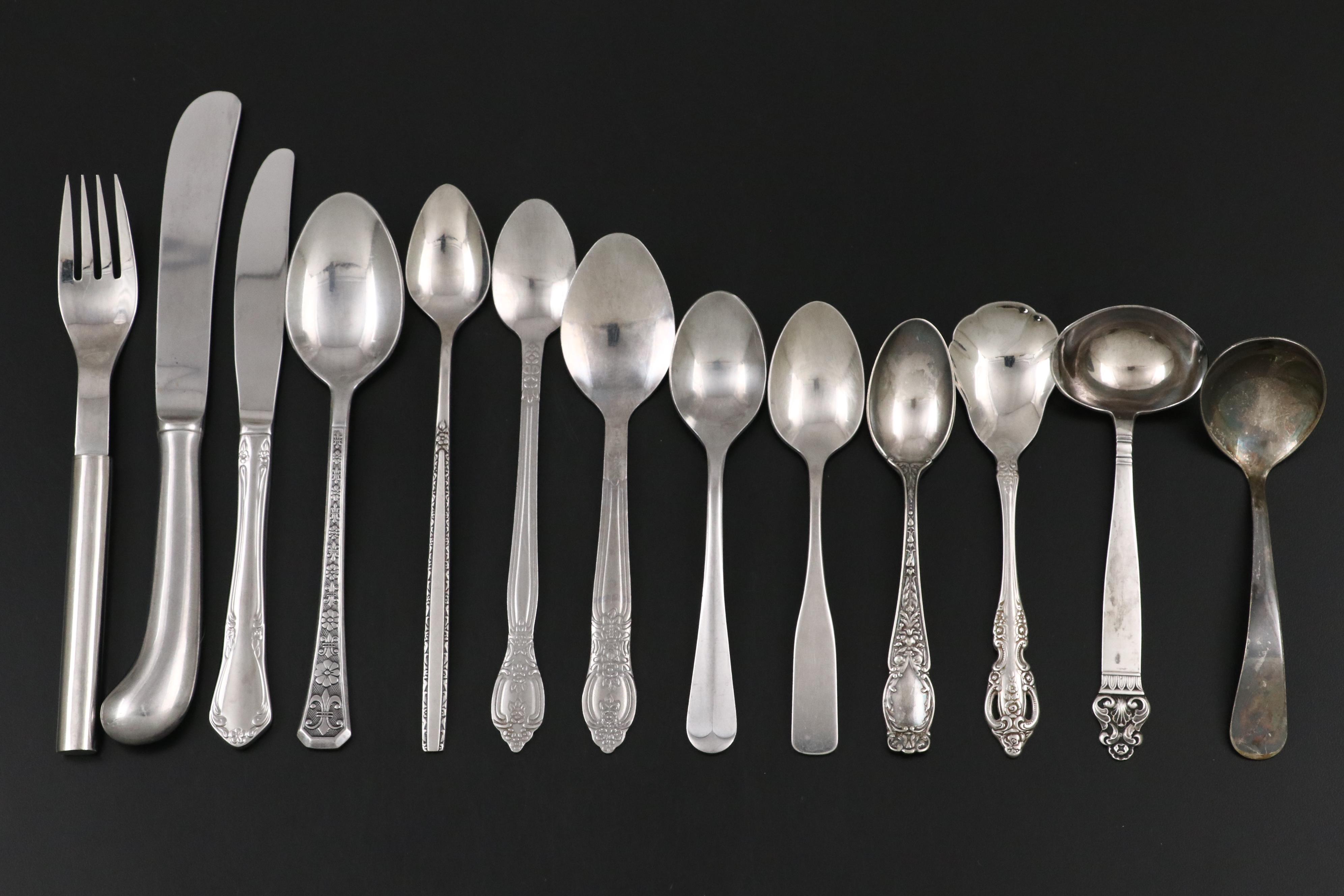 Oneida and Other Stainless Steel and Silver Plate Flatware