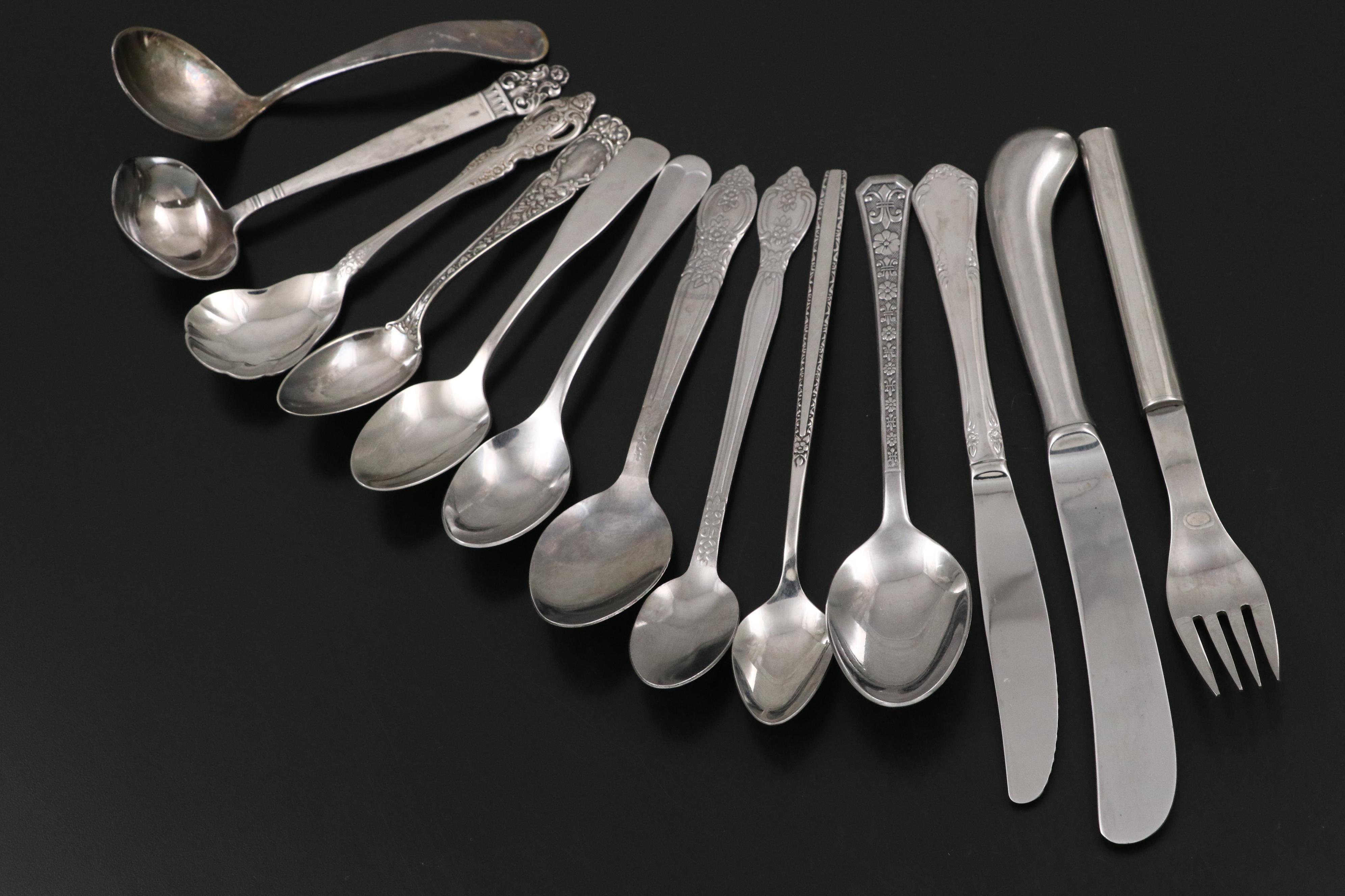 Oneida and Other Stainless Steel and Silver Plate Flatware