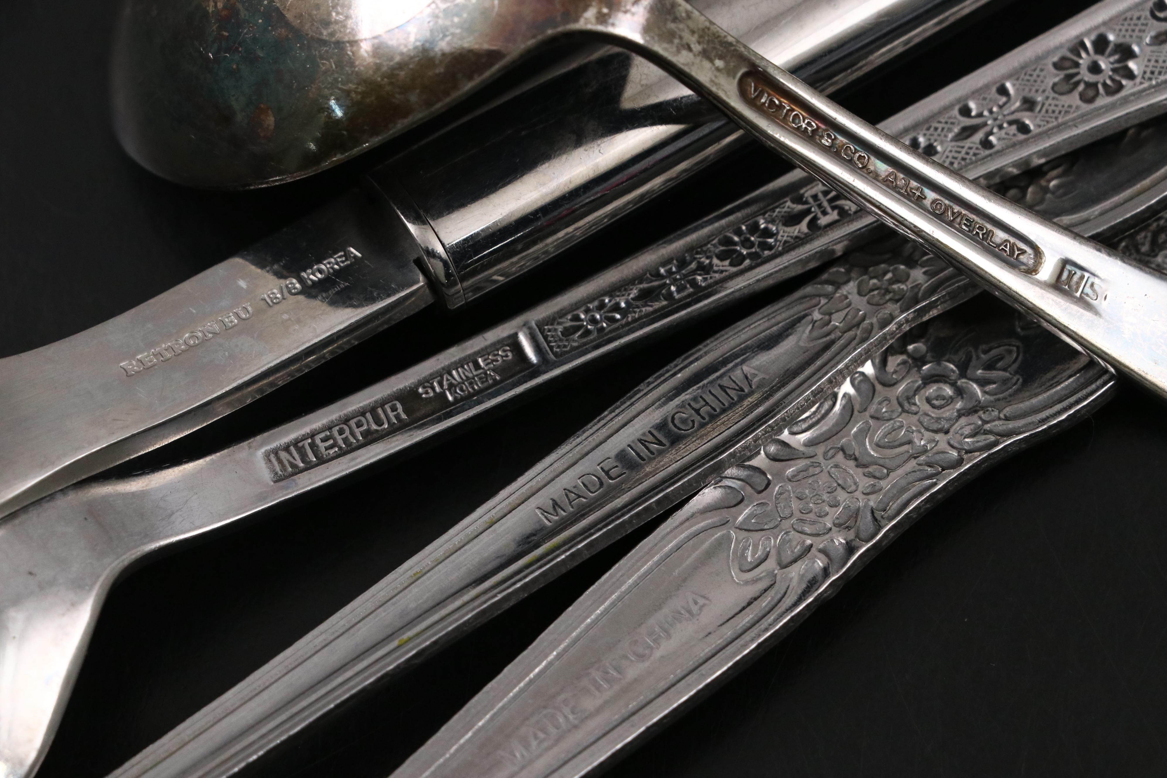 Oneida and Other Stainless Steel and Silver Plate Flatware