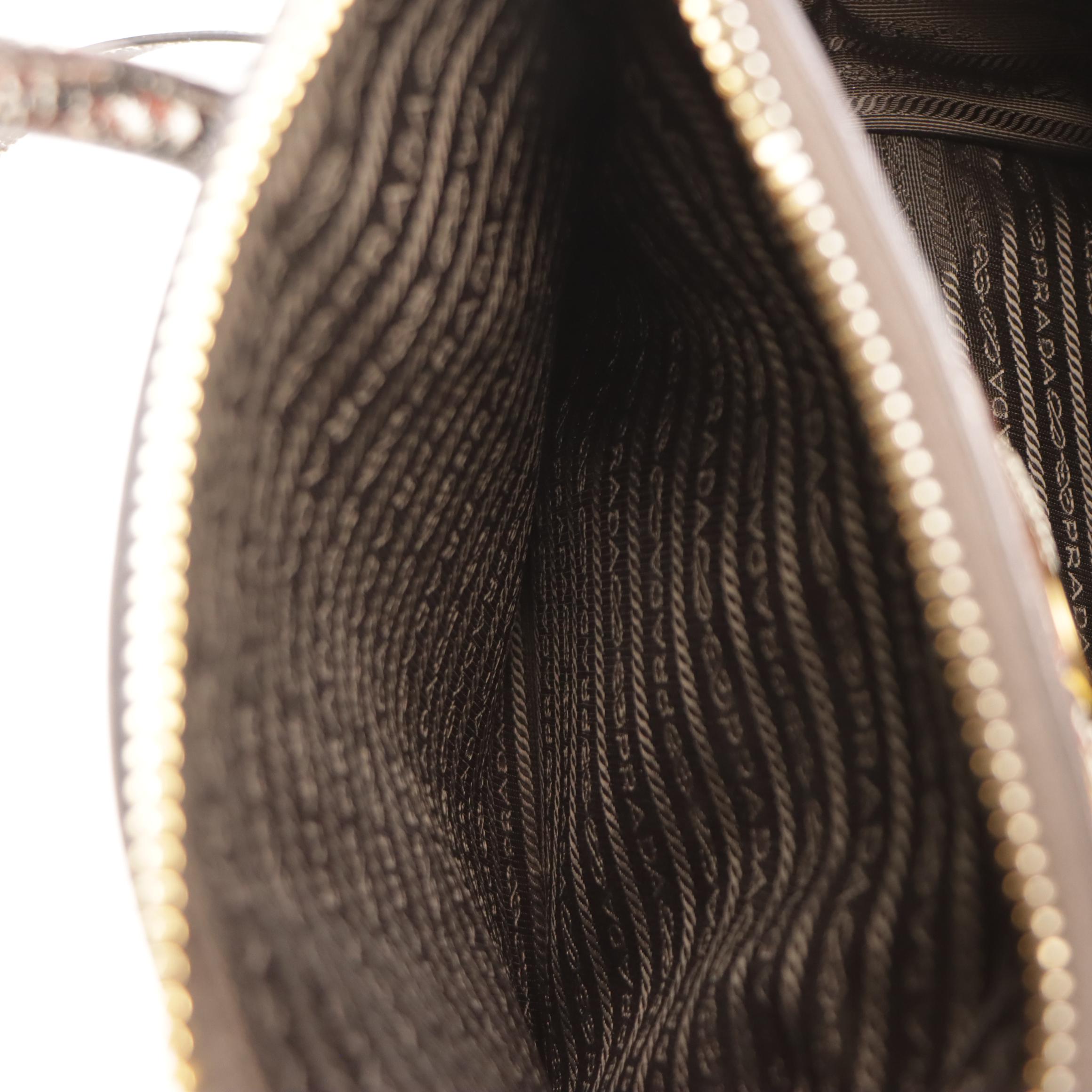 Prada Twin Zip Pocket Medium Tote in Cafe Floral Print Saffiano Leather