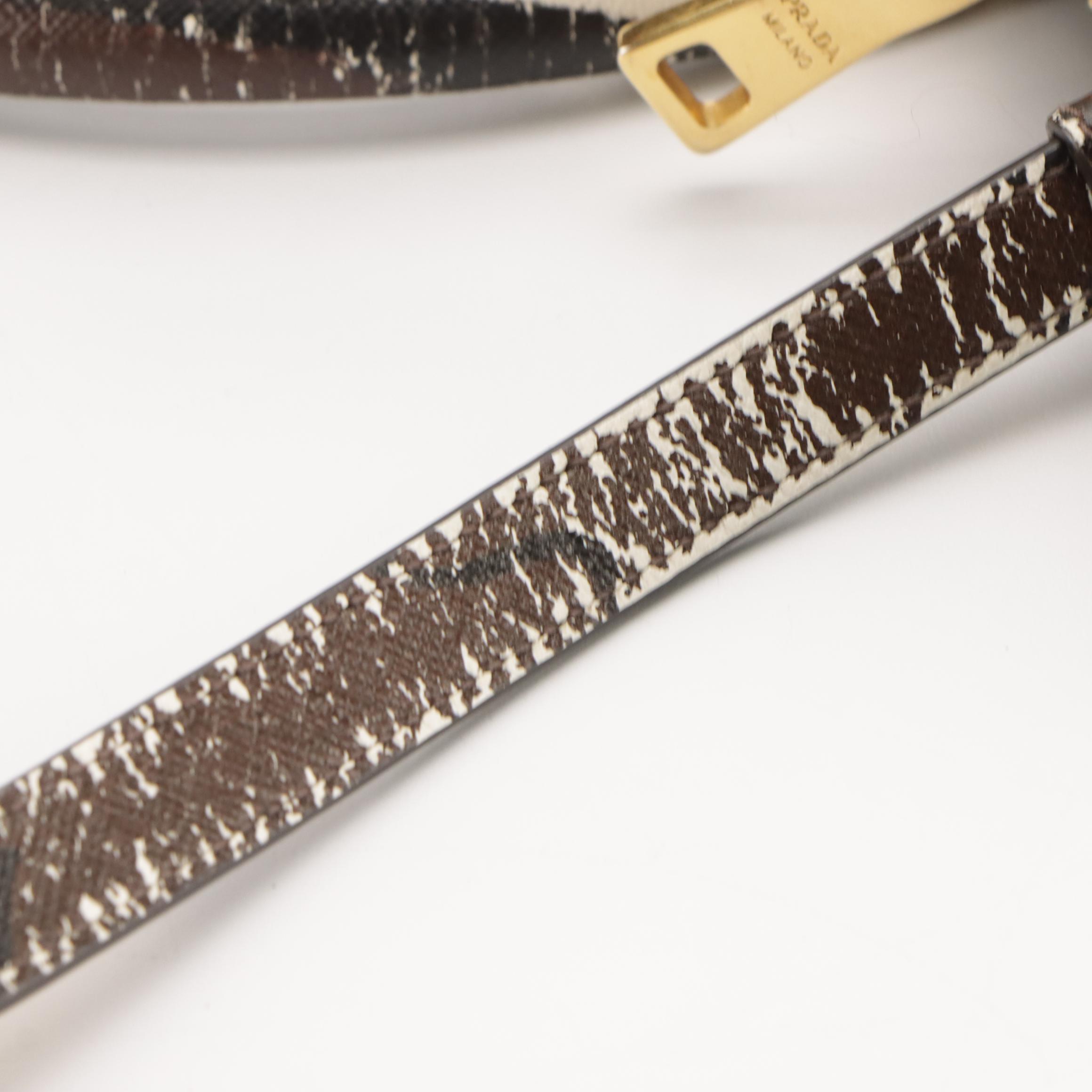 Prada Twin Zip Pocket Medium Tote in Cafe Floral Print Saffiano Leather