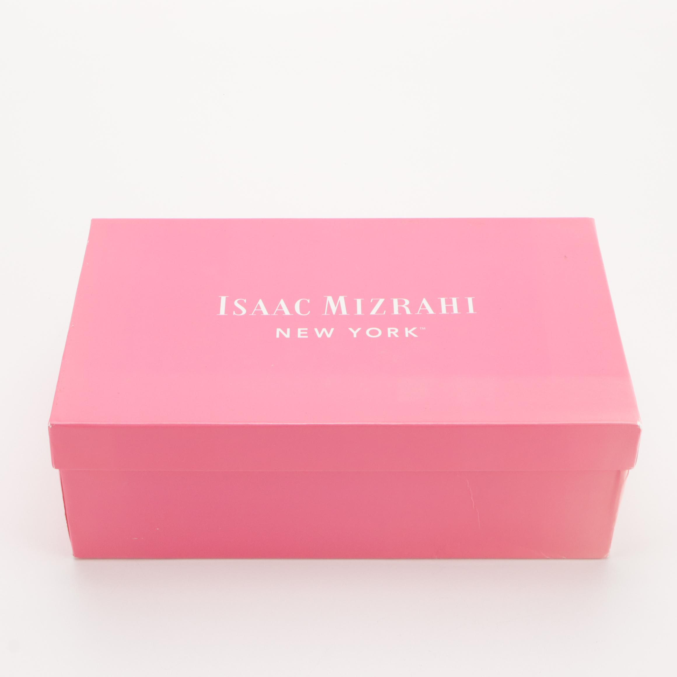 Isaac Mizrahi Blue and Green Suede "Lauren" Bow Pumps in Box