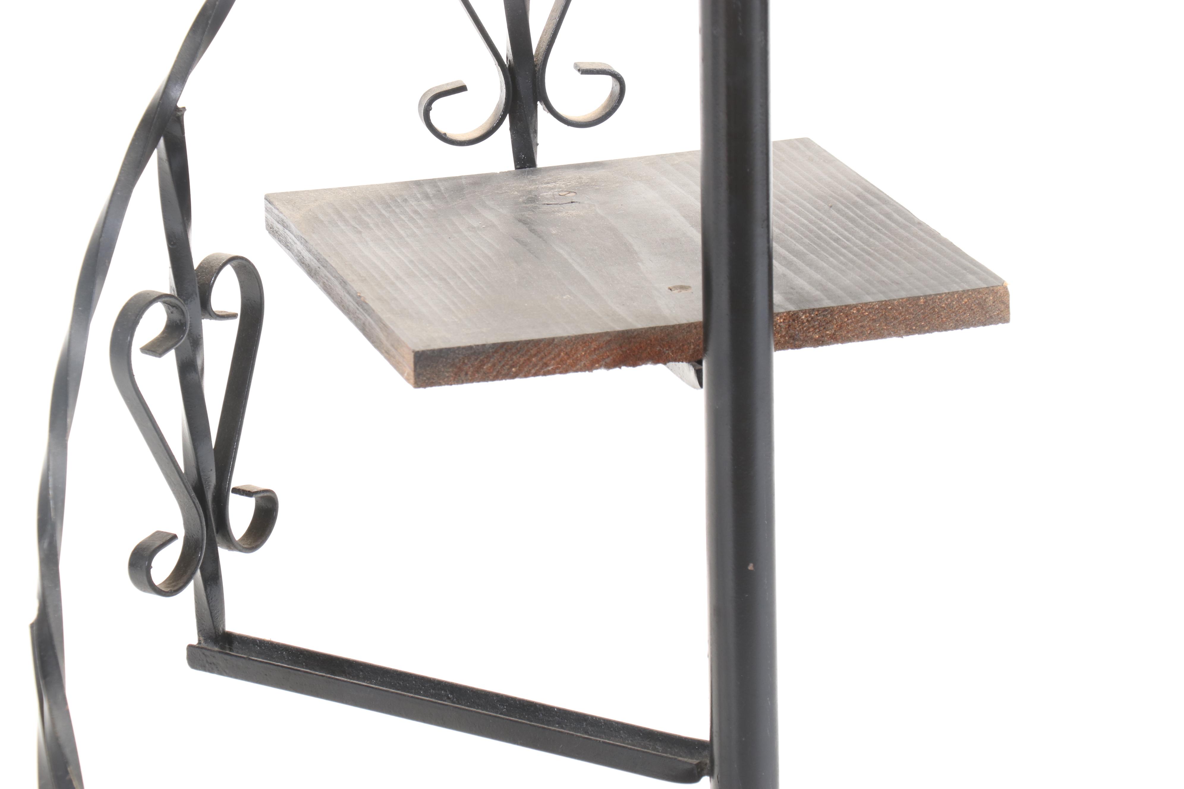 Spanish Baroque Style Wrought Iron Spiral Plant Stand, Mid to Late 20th Century