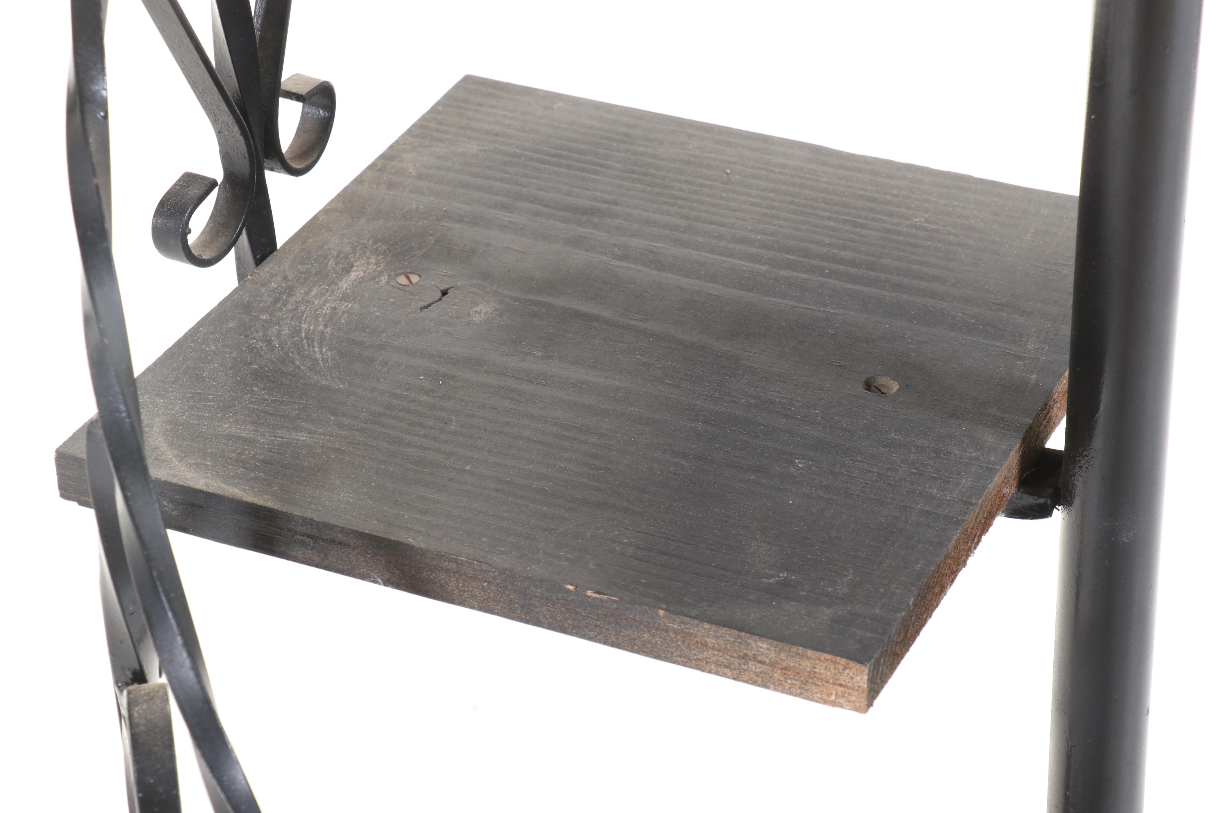 Spanish Baroque Style Wrought Iron Spiral Plant Stand, Mid to Late 20th Century