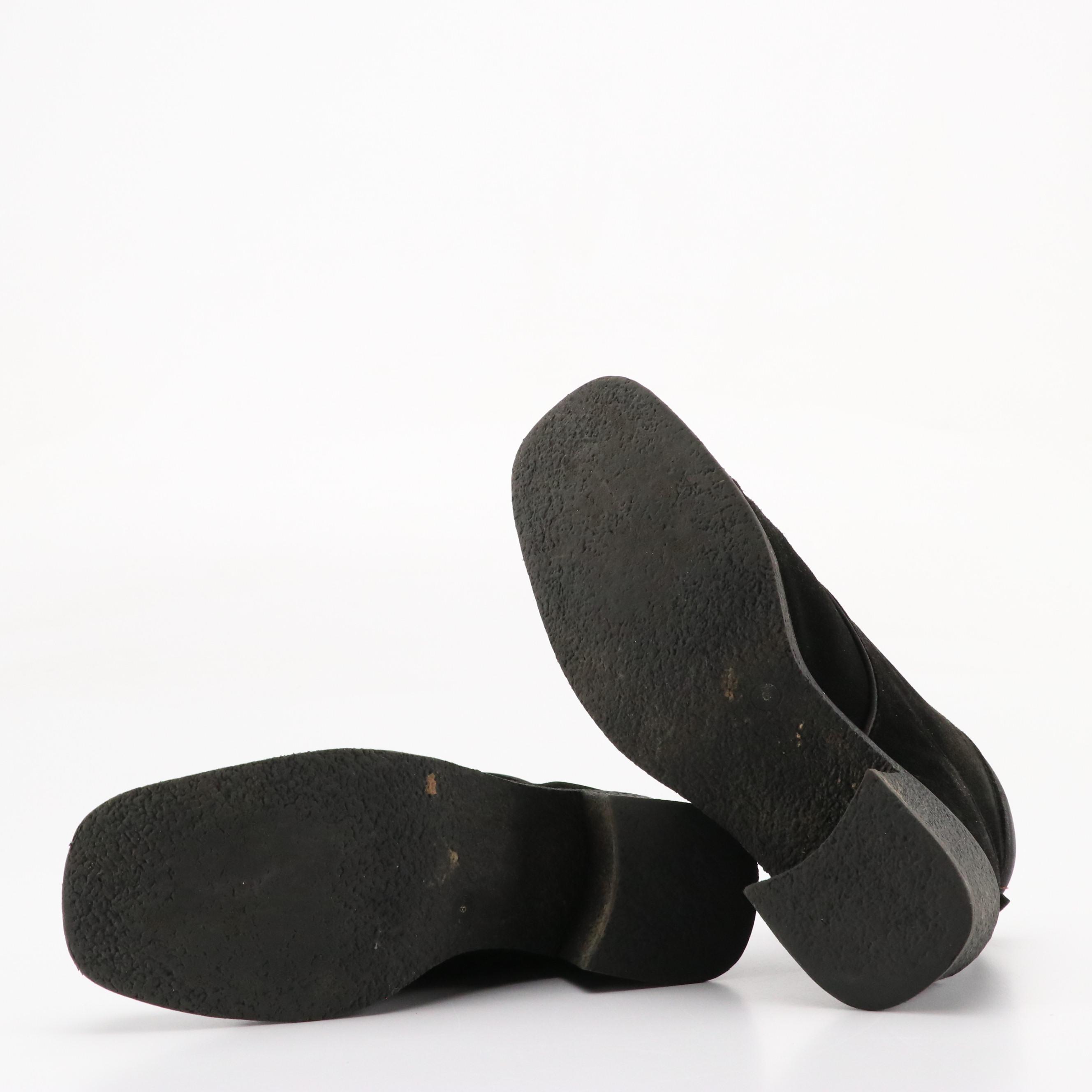 Aquatalia by Marvin K. Black Suede Block Heel Booties in Box