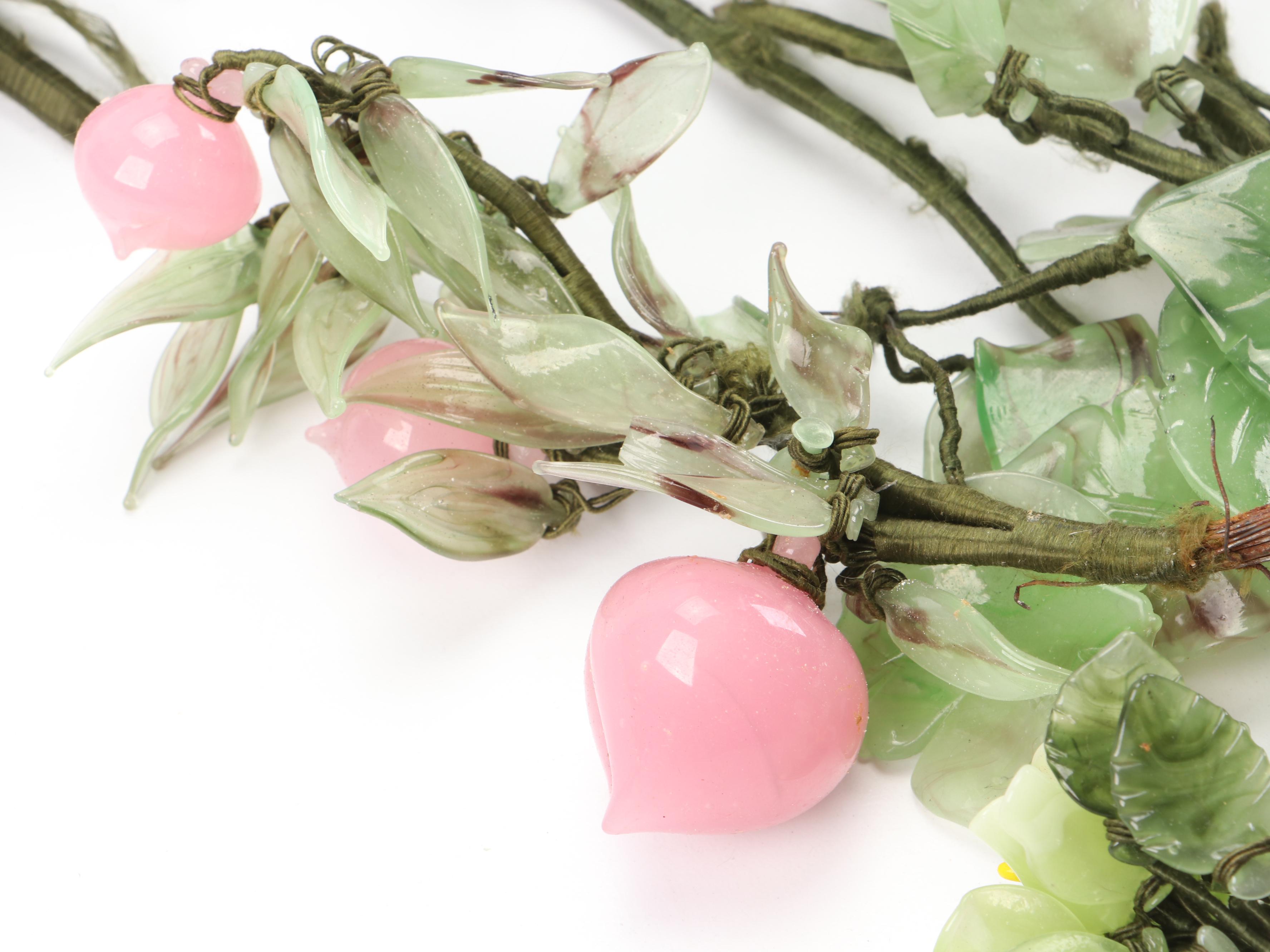 Chinese Traditional Art Glass Flowers, 20th Century