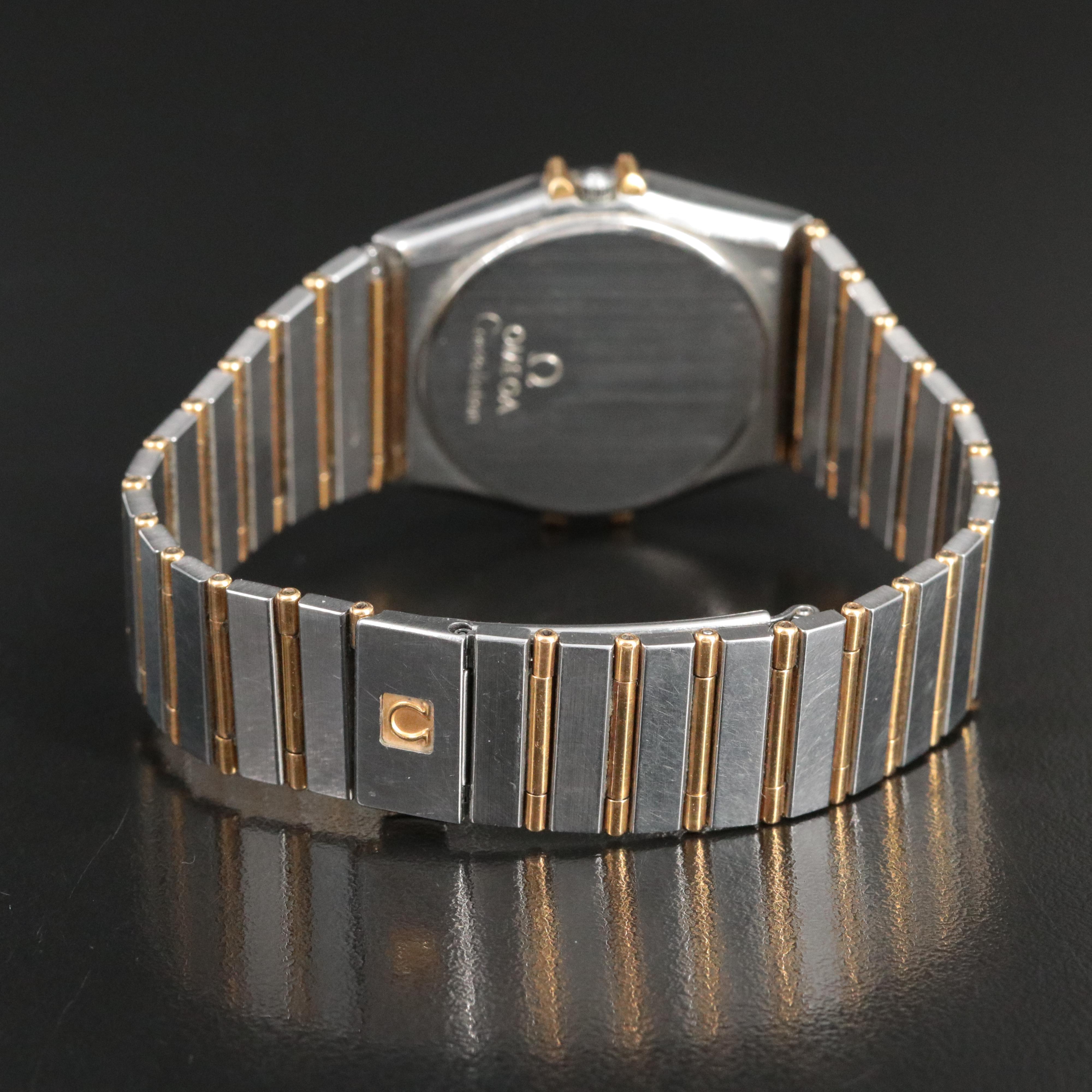 18K and Stainless Steel Omega Constellation Day-Date Quartz Watch