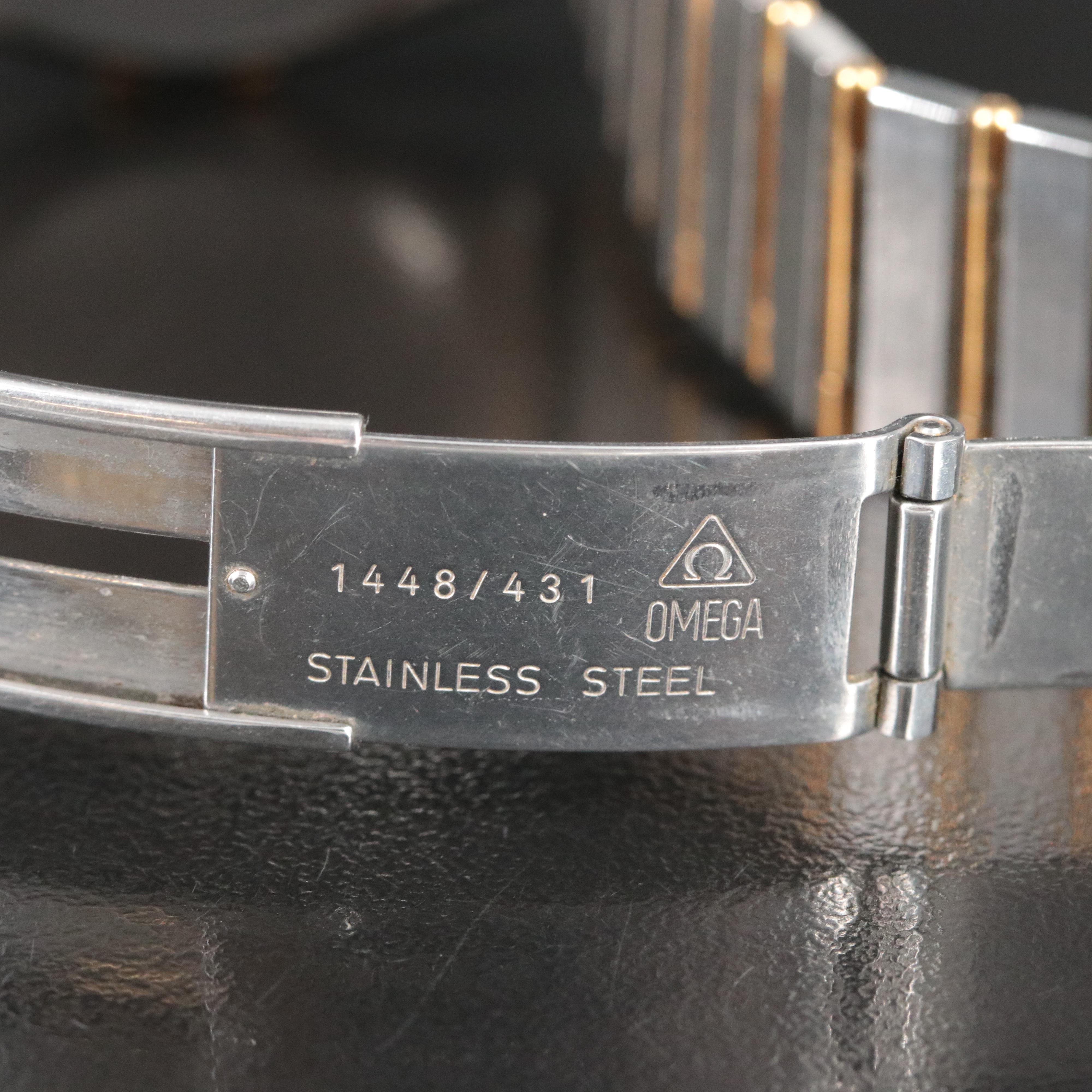 18K and Stainless Steel Omega Constellation Day-Date Quartz Watch