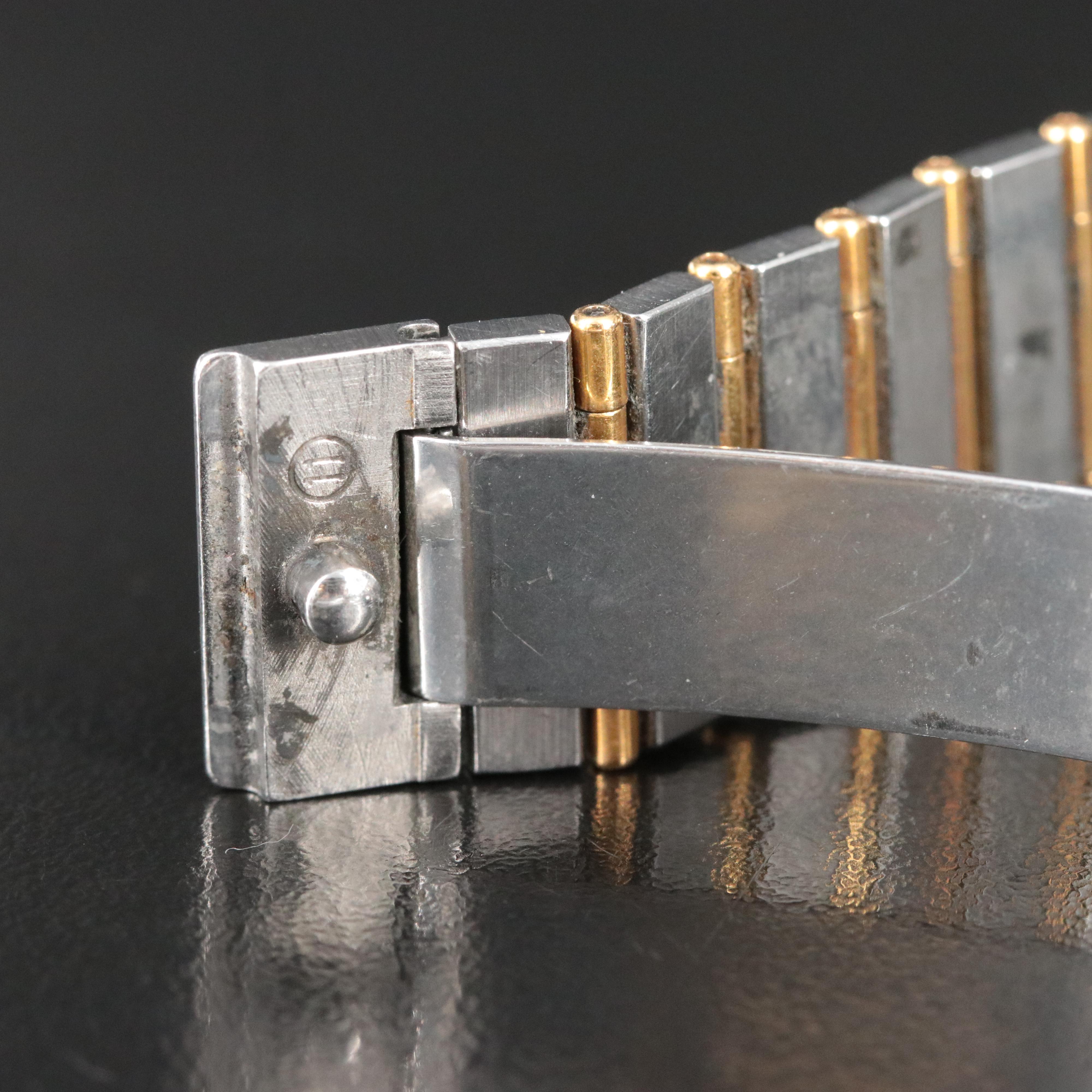 18K and Stainless Steel Omega Constellation Day-Date Quartz Watch