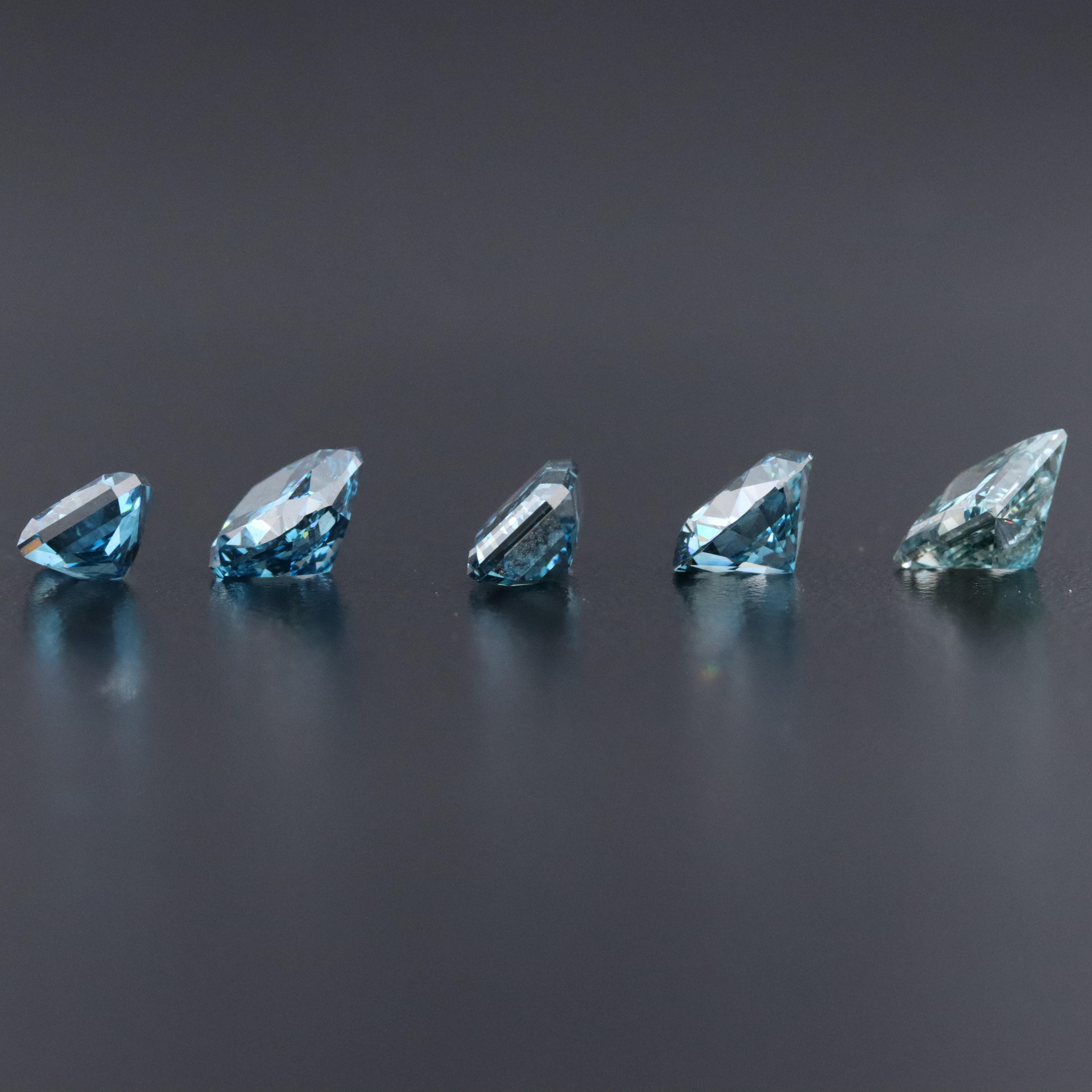 Loose 7.79 CTW Lab Grown Fancy Blue Diamonds