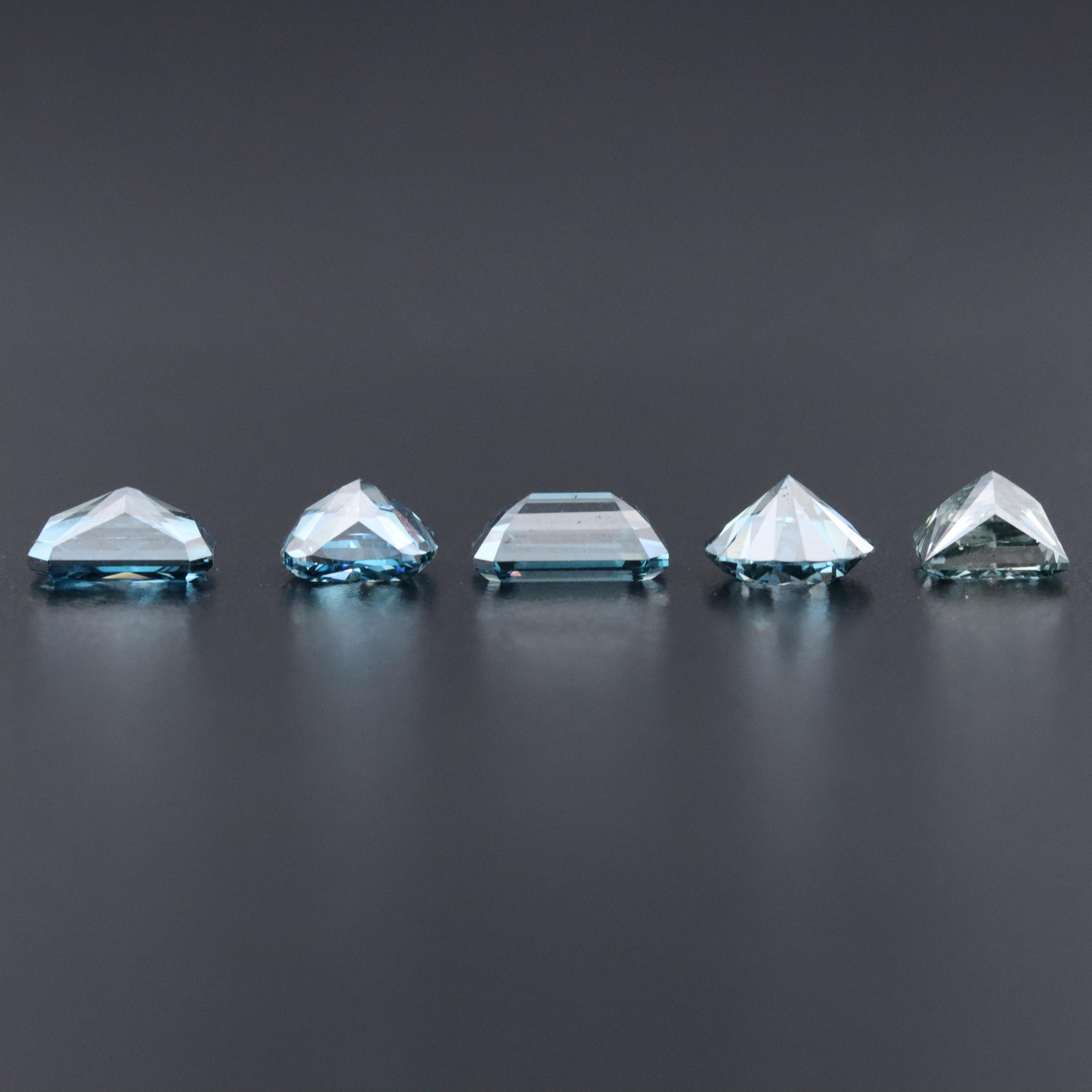 Loose 7.79 CTW Lab Grown Fancy Blue Diamonds