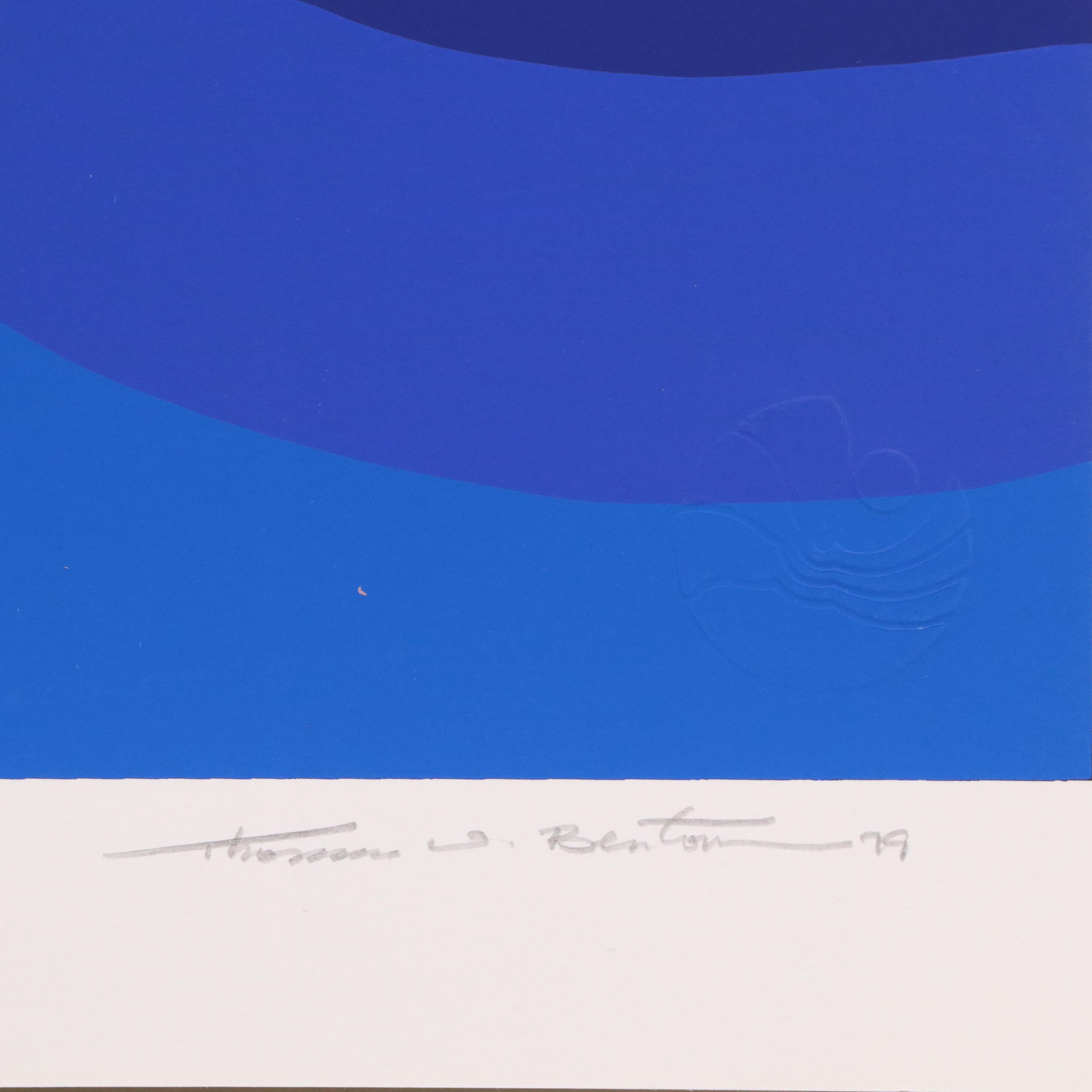 Thomas Whelan Benton Abstract Serigraph "White Cap," 1979