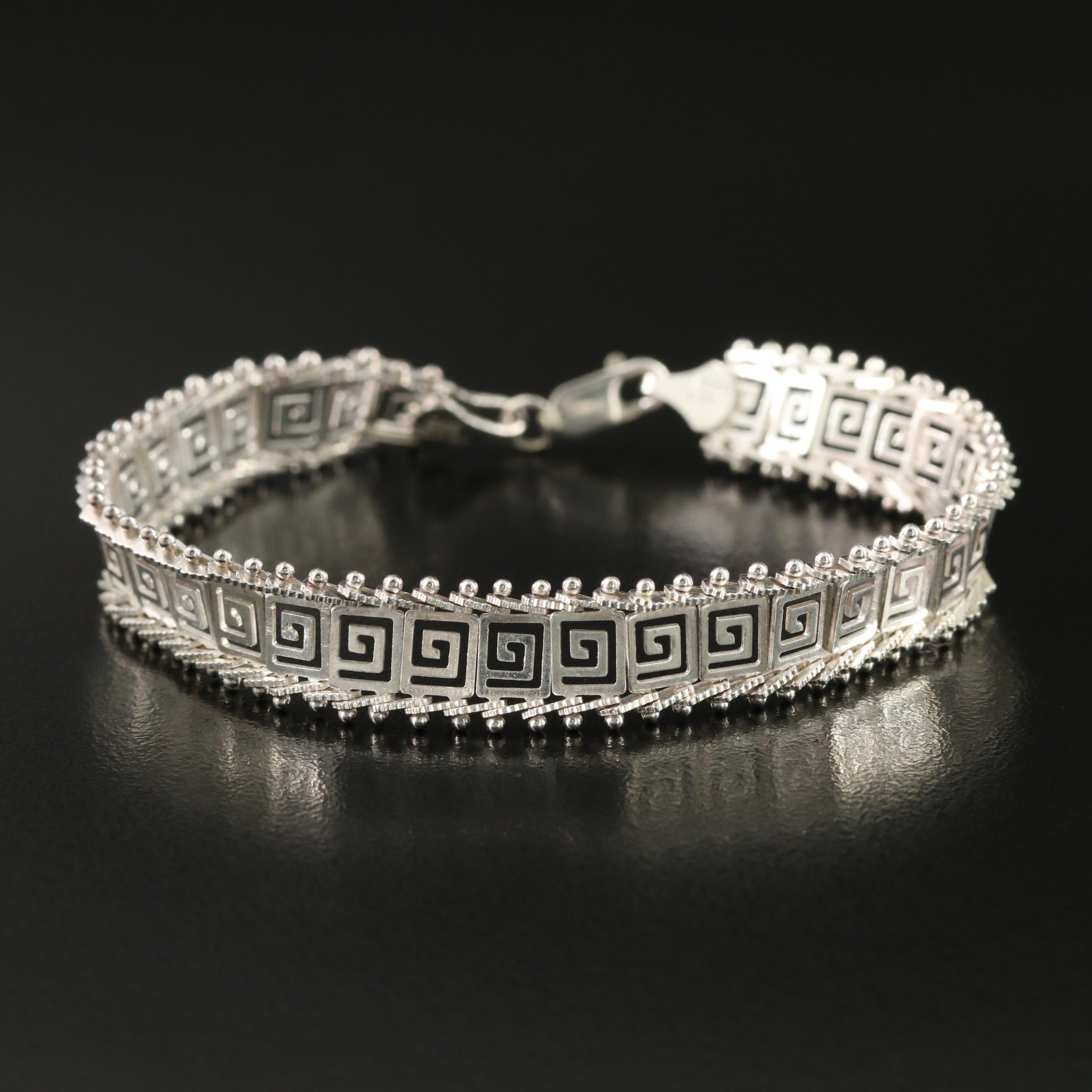 Sterling Greek Key Bracelet