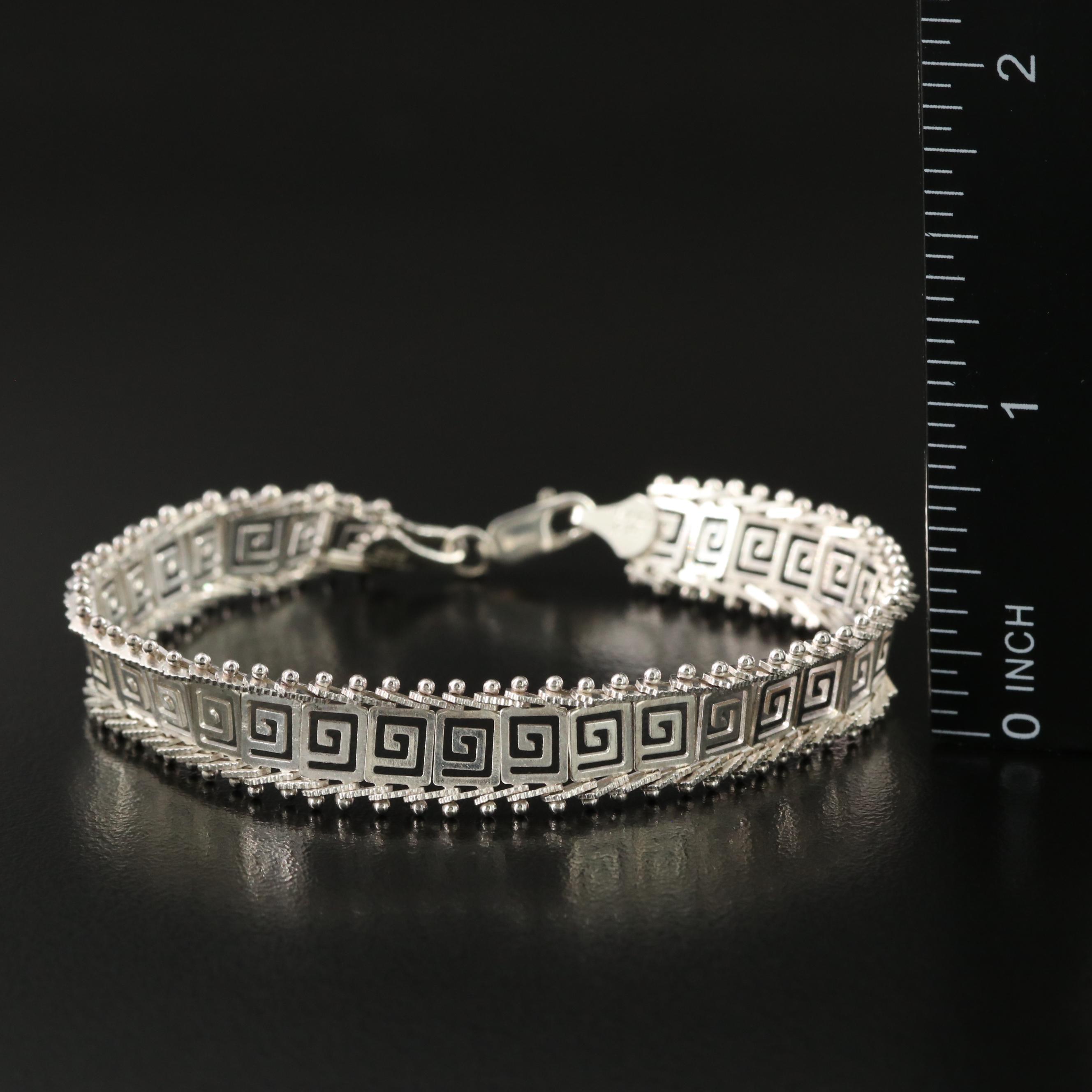 Sterling Greek Key Bracelet