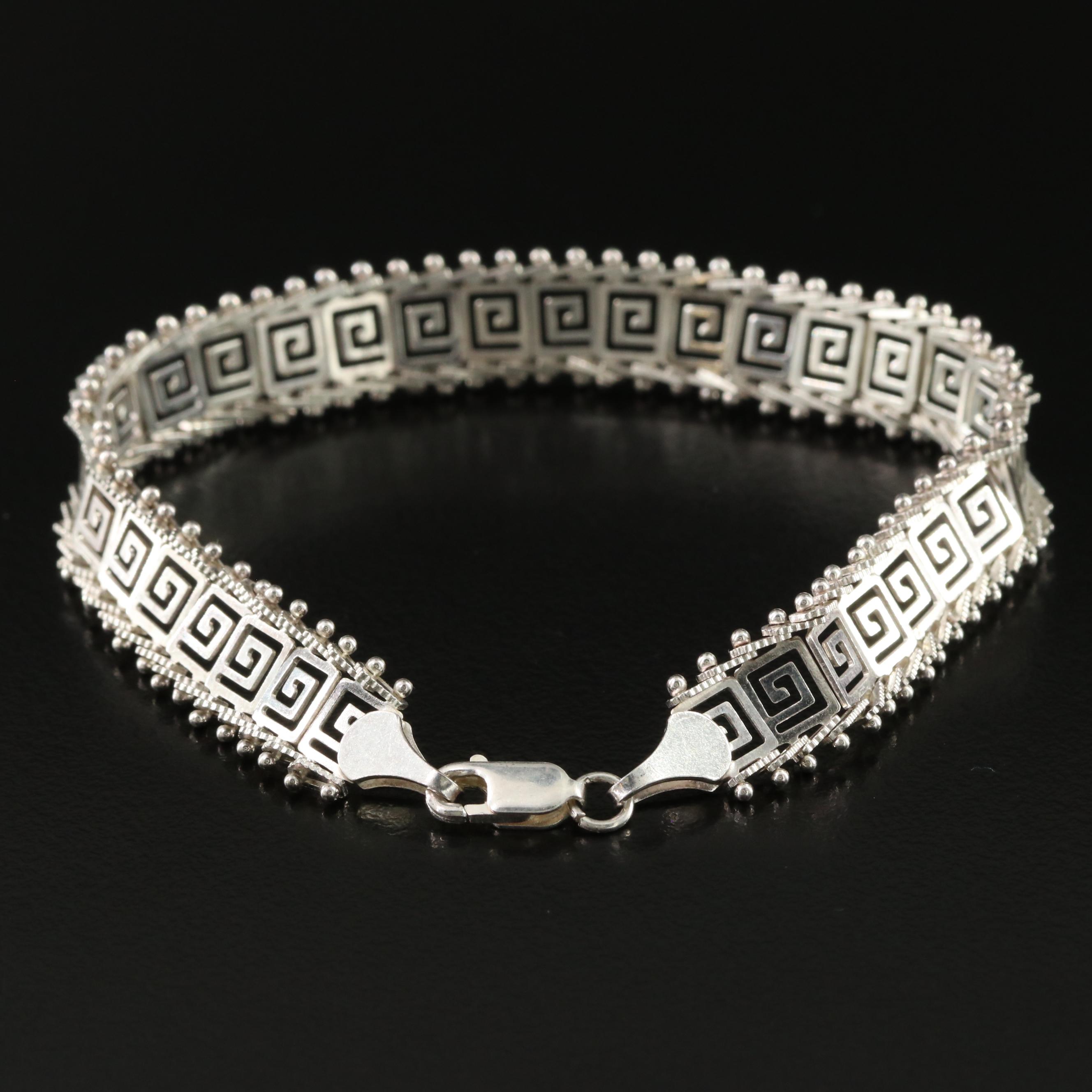 Sterling Greek Key Bracelet