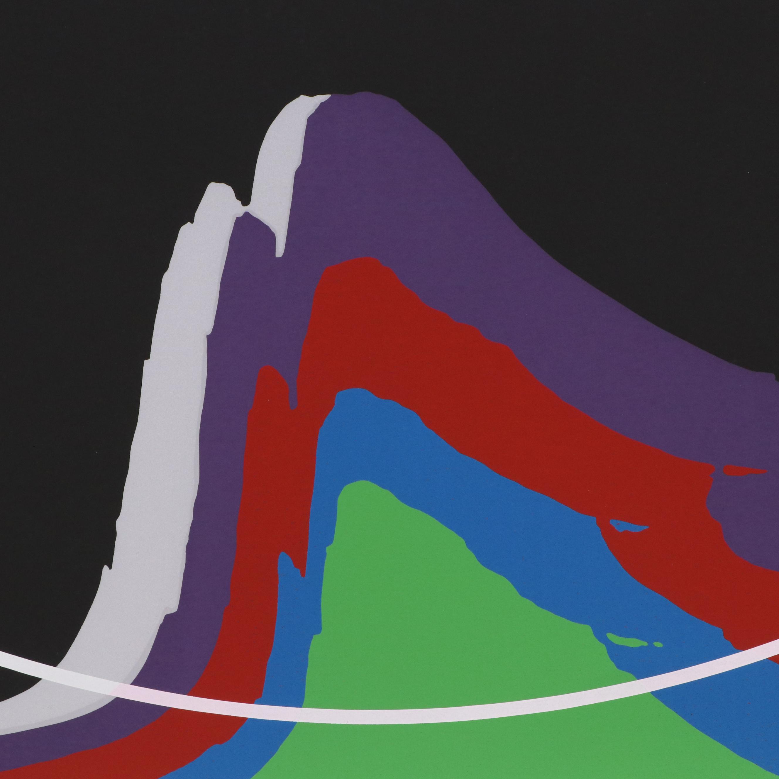 Thomas Whelan Benton Abstract Serigraph "Rainbow Mountain," 1981
