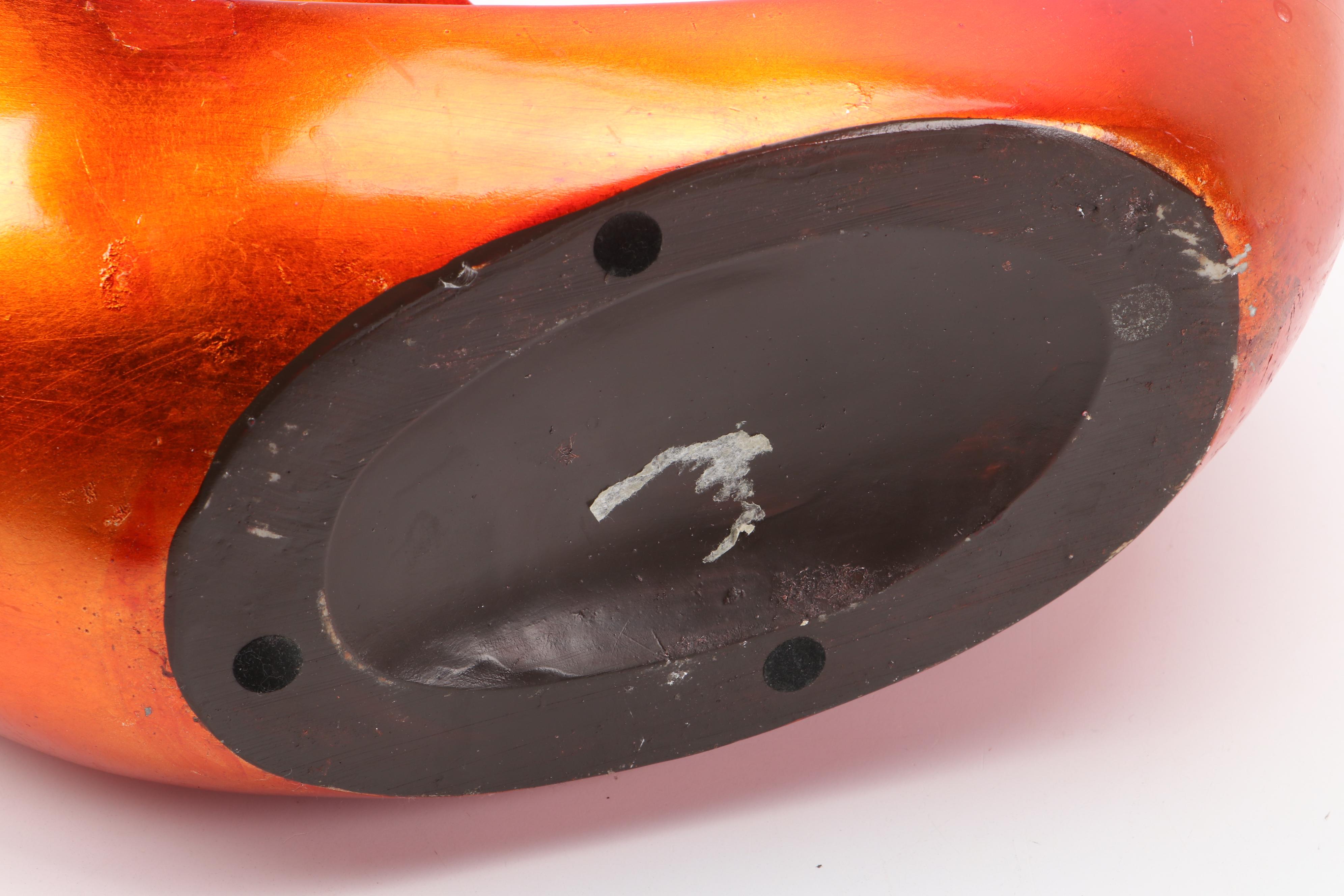 Orange Abstract Swirl Sculpture with Orange Crush Beehive Bottle