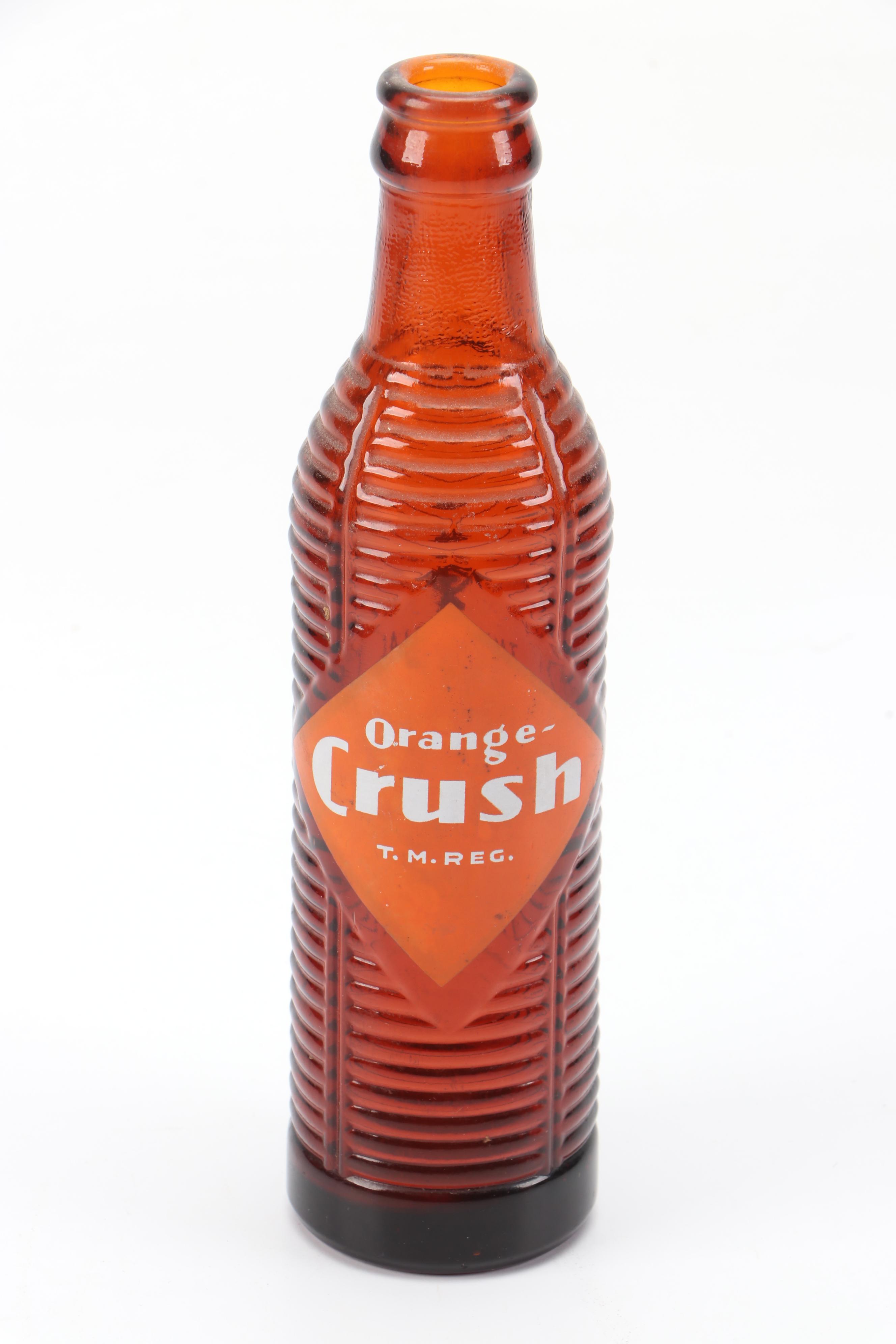 Orange Abstract Swirl Sculpture with Orange Crush Beehive Bottle