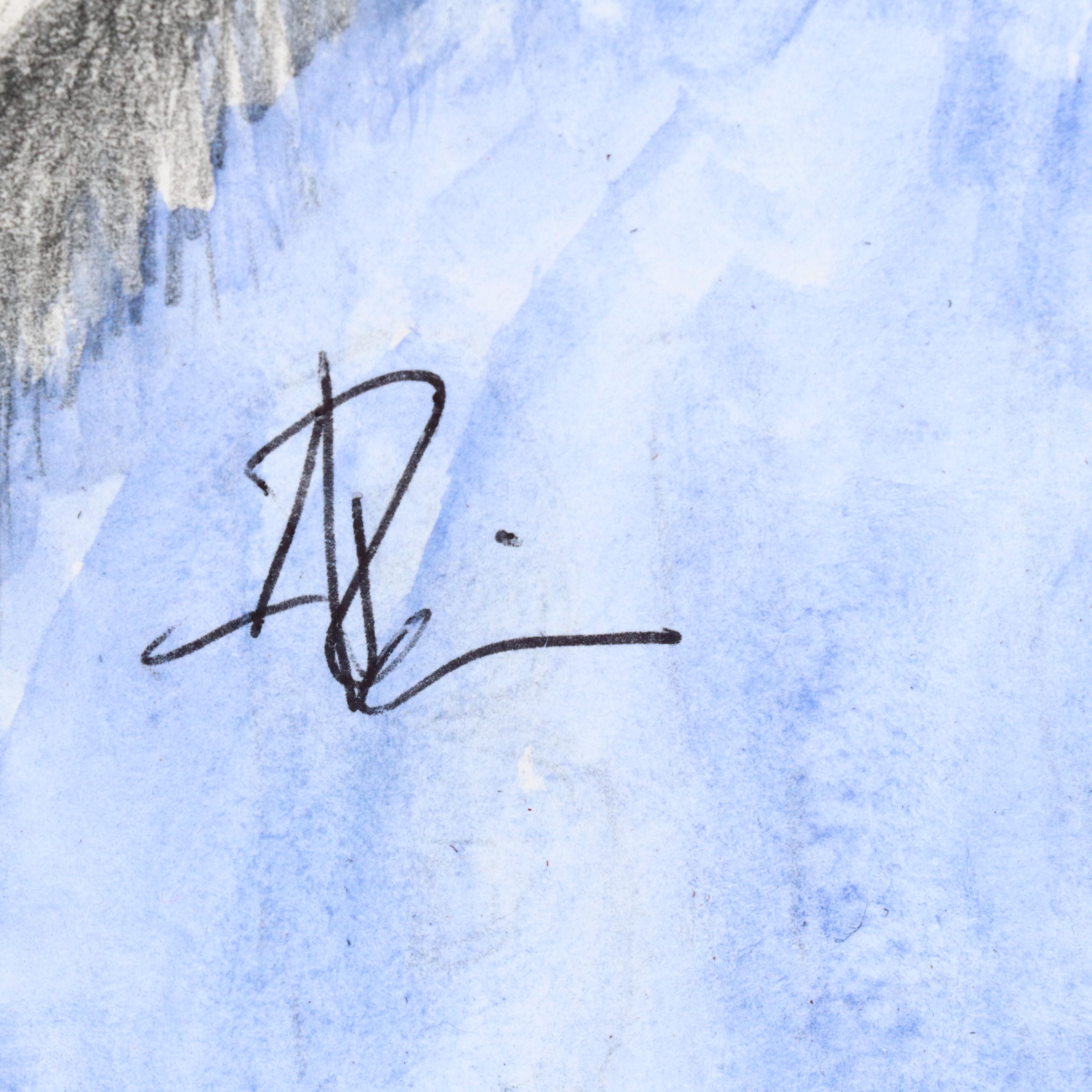 Mixed Media Drawing of Monkey, 21st Century