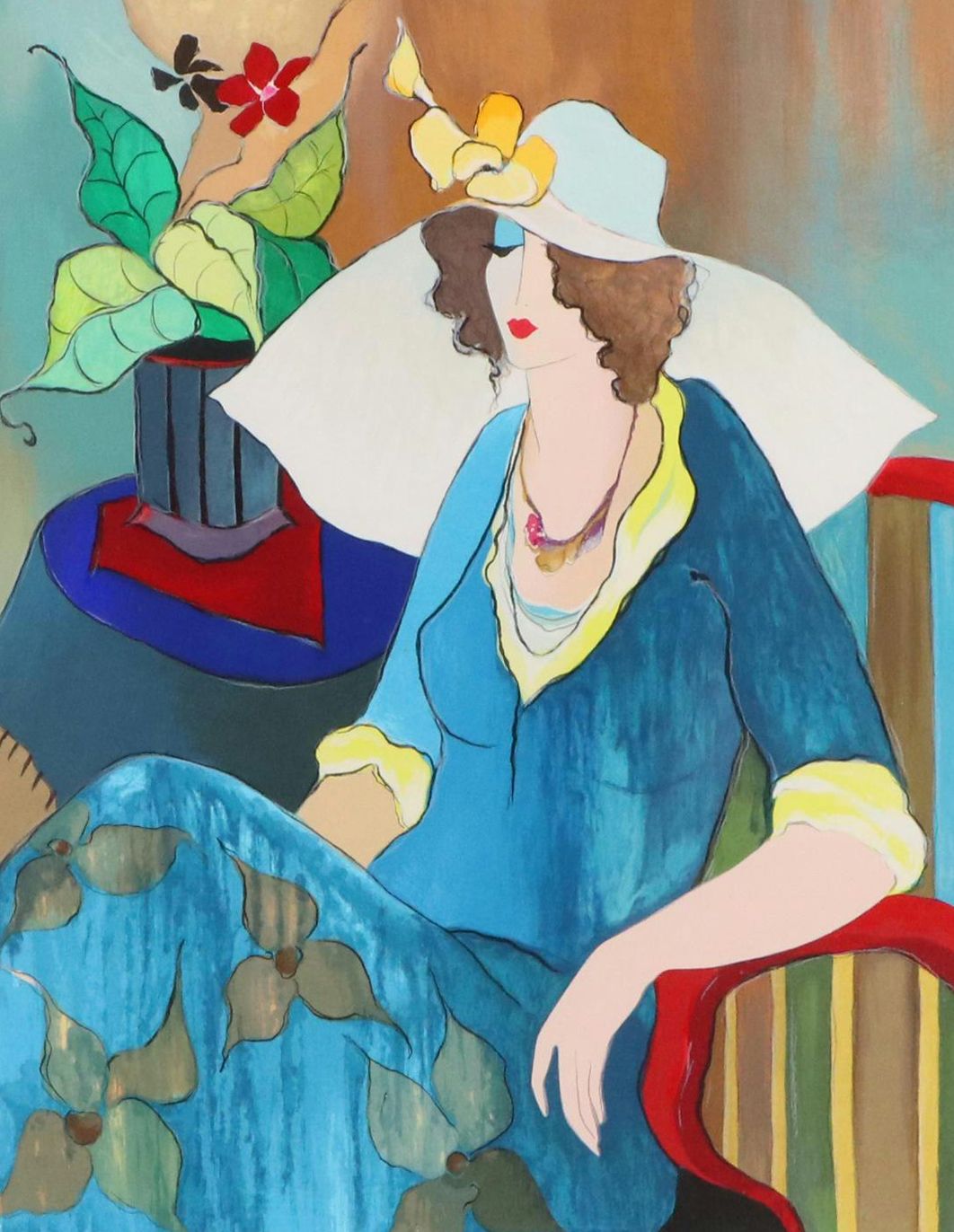 Itzchak Tarkay Serigraph "Artist Pose II"