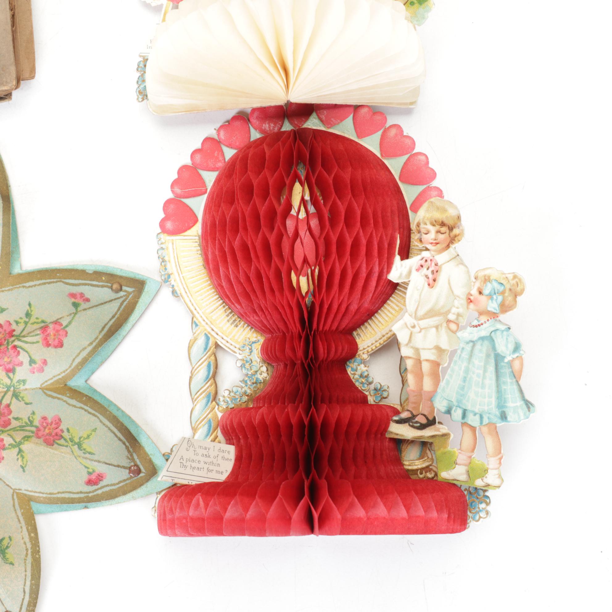 Victorian Scrapbook of Postcards with Pop-Up Holiday Greeting Cards and More