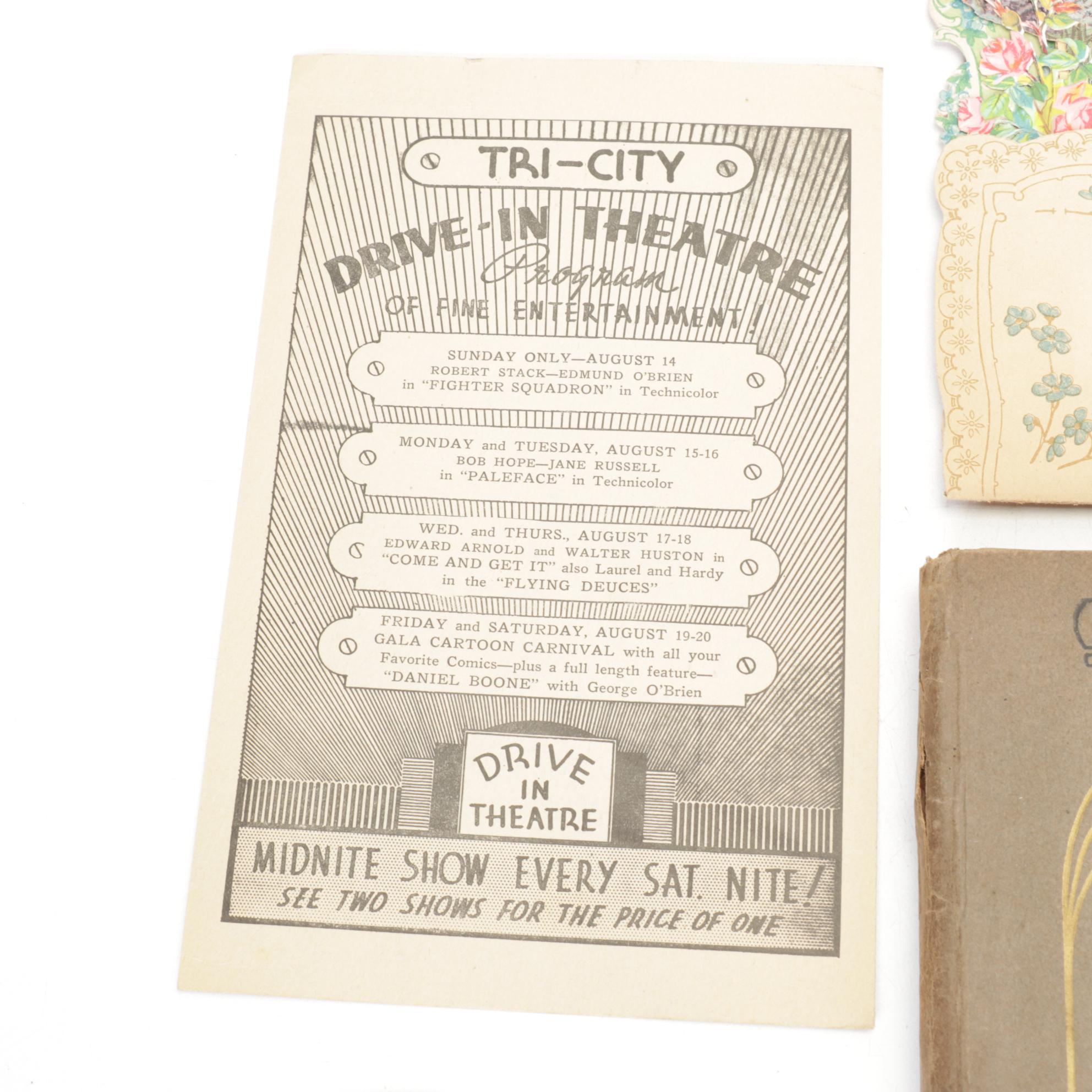 Victorian Scrapbook of Postcards with Pop-Up Holiday Greeting Cards and More