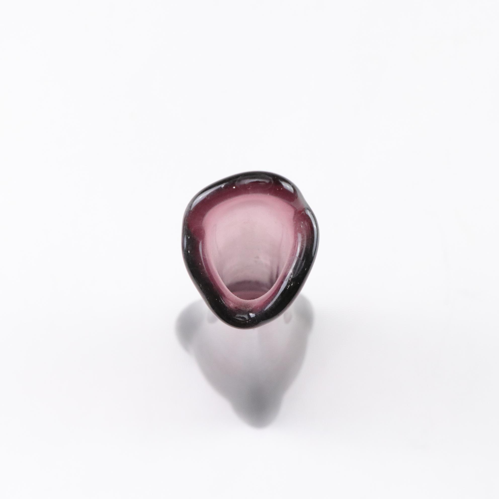 Viking Amethyst Glass Bud Vase & Basket with Embossed Heart Toothpick Holder