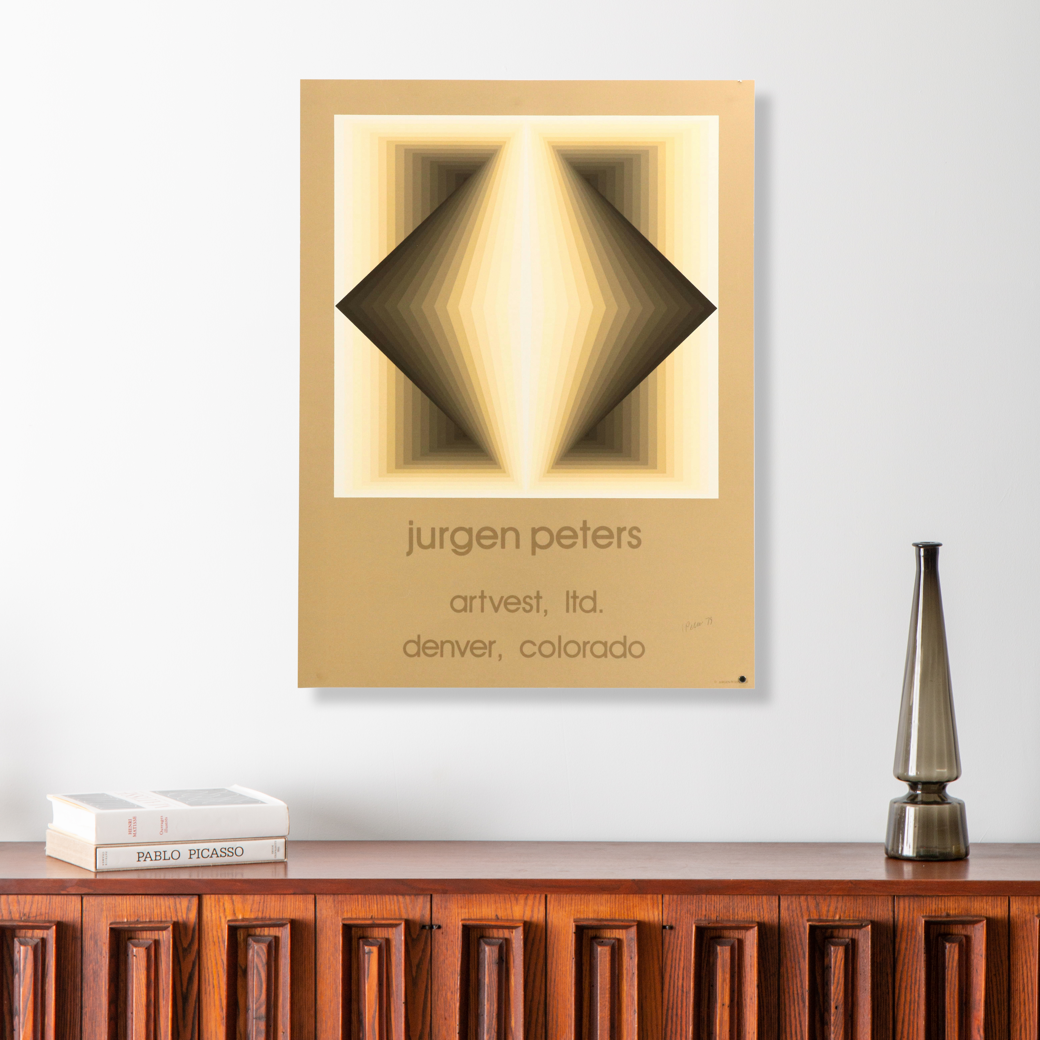 Jürgen Peters Op Art Serigraph Exhibition Poster Featuring "Topez," 1979